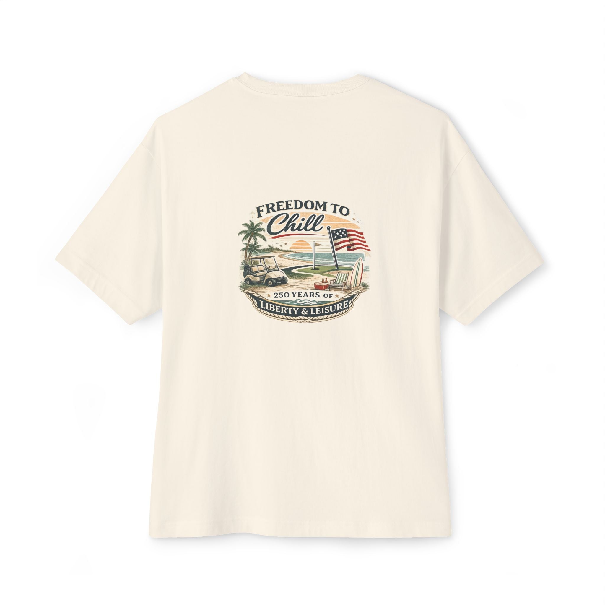 Freedom to Chill Tee — Vintage Beach Flag Graphic T-Shirt