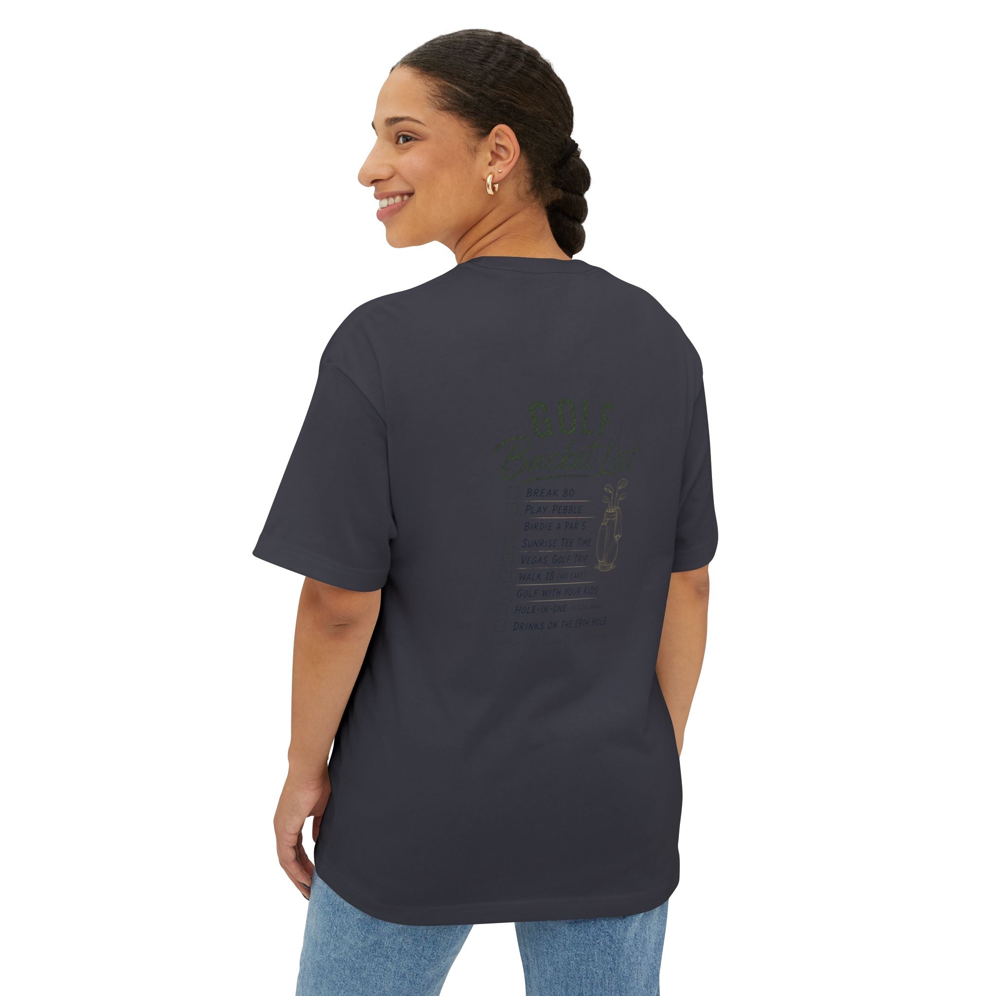 Golf Bucket List Tee — Casual Oversized Golf T‑Shirt