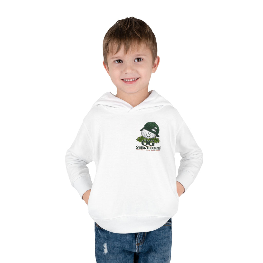 "Little Legend" Toddler Hoodie - 'OG Swing Thoughts' Cute Golf Kid Pullover Fleece