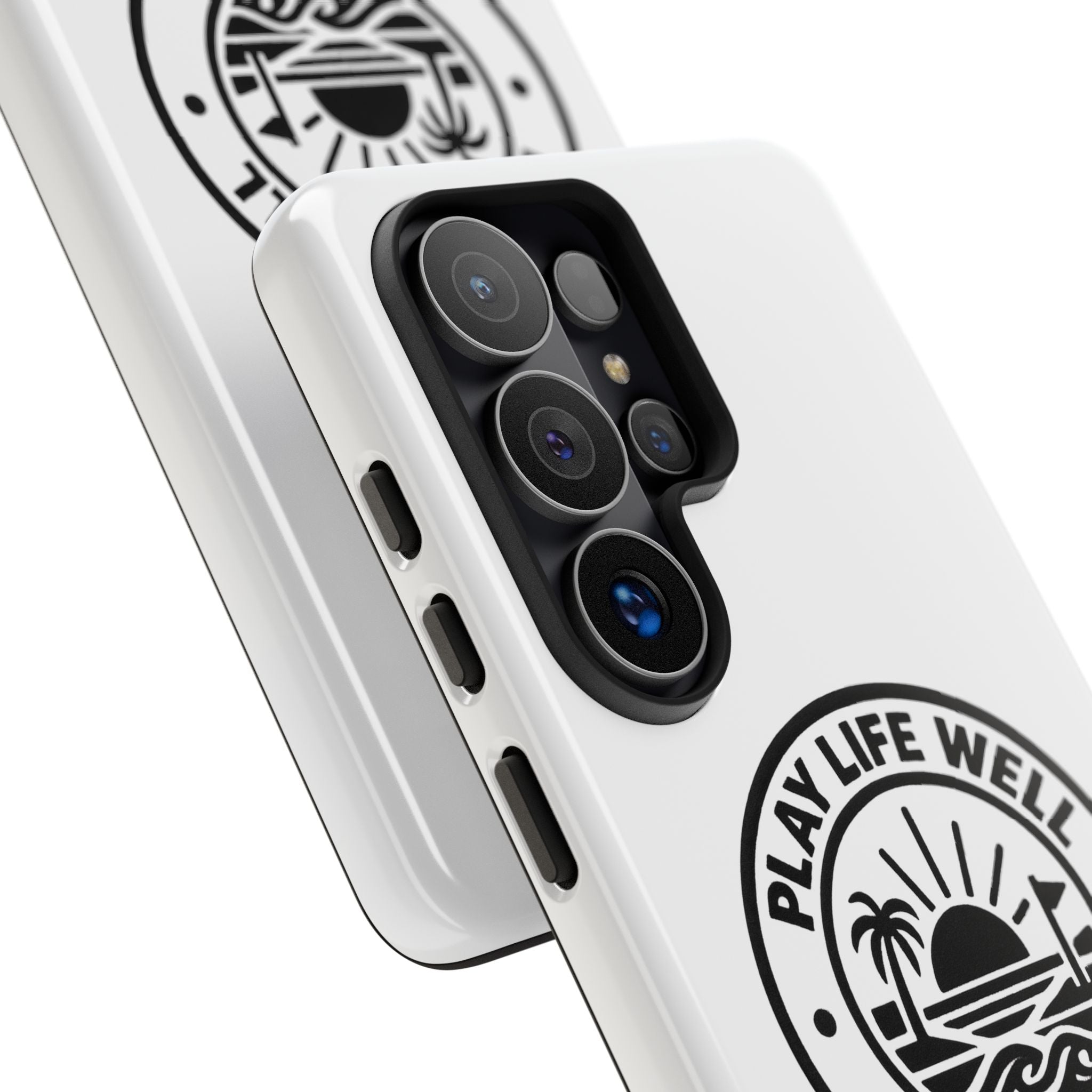 Phone Case — "Play Life Well, Do Good" Minimal Beach Badge
