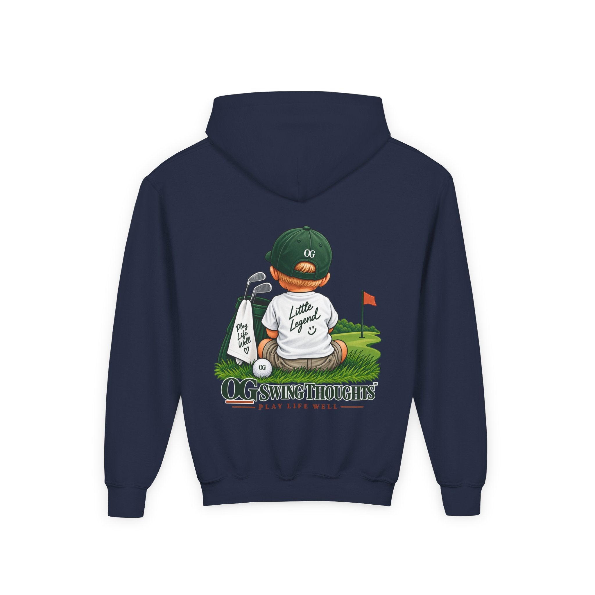 "Little Legend" Youth Golf Hoodie — "OG Swing Thoughts" Kids Golf Pullover