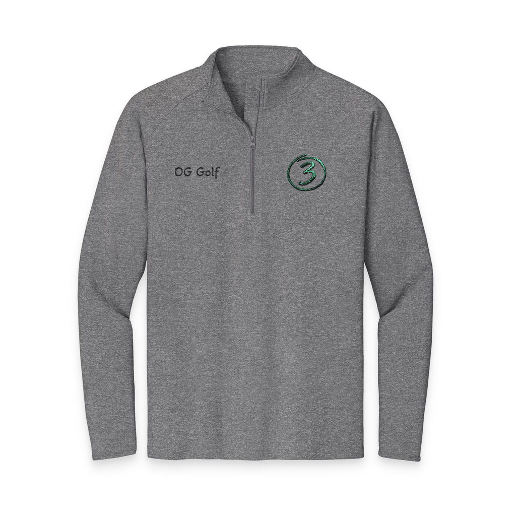 "Put Me Down for 3" OG Golf Quarter-Zip Pullover with Embroidered Logo