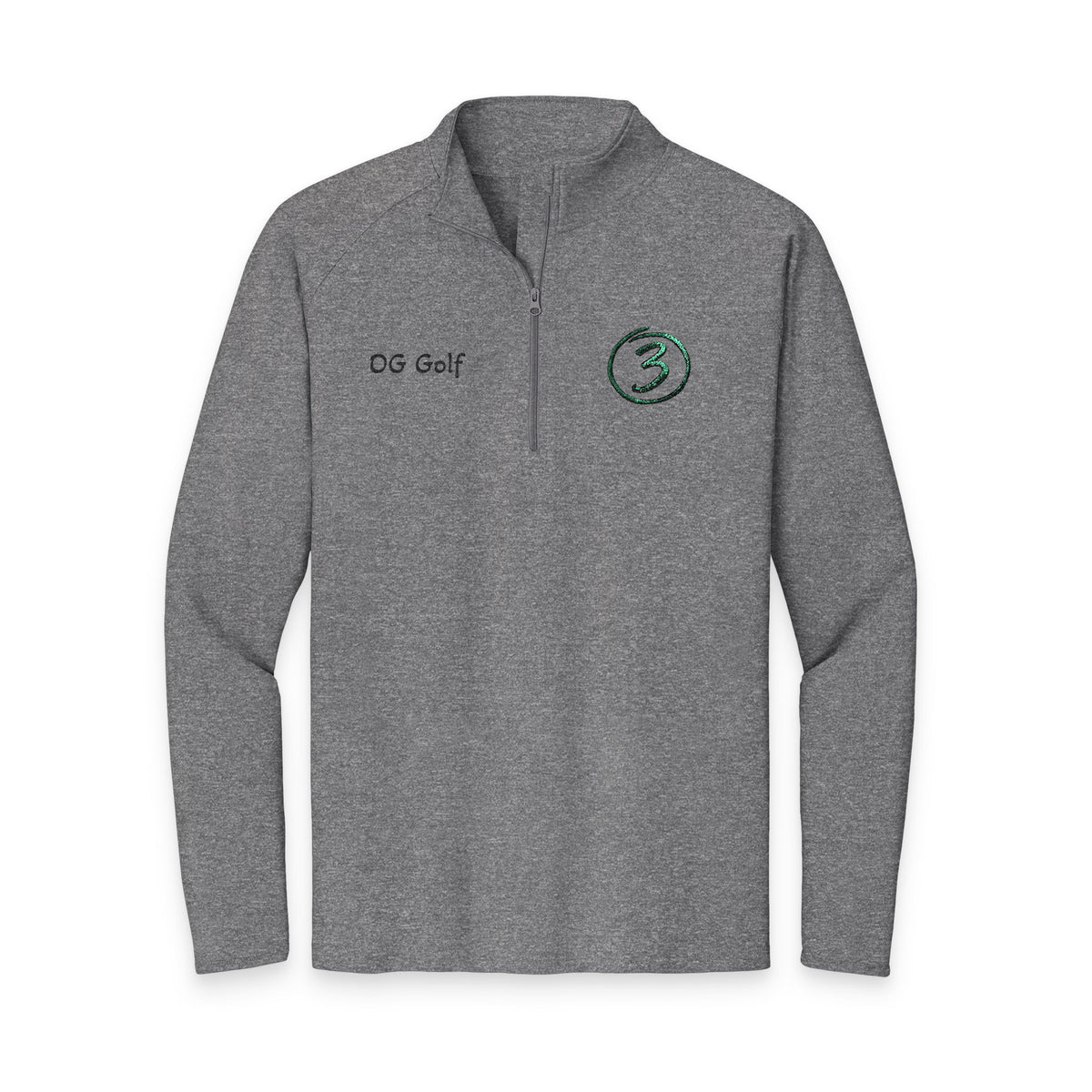 "Put Me Down for 3" OG Golf Quarter-Zip Pullover with Embroidered Logo