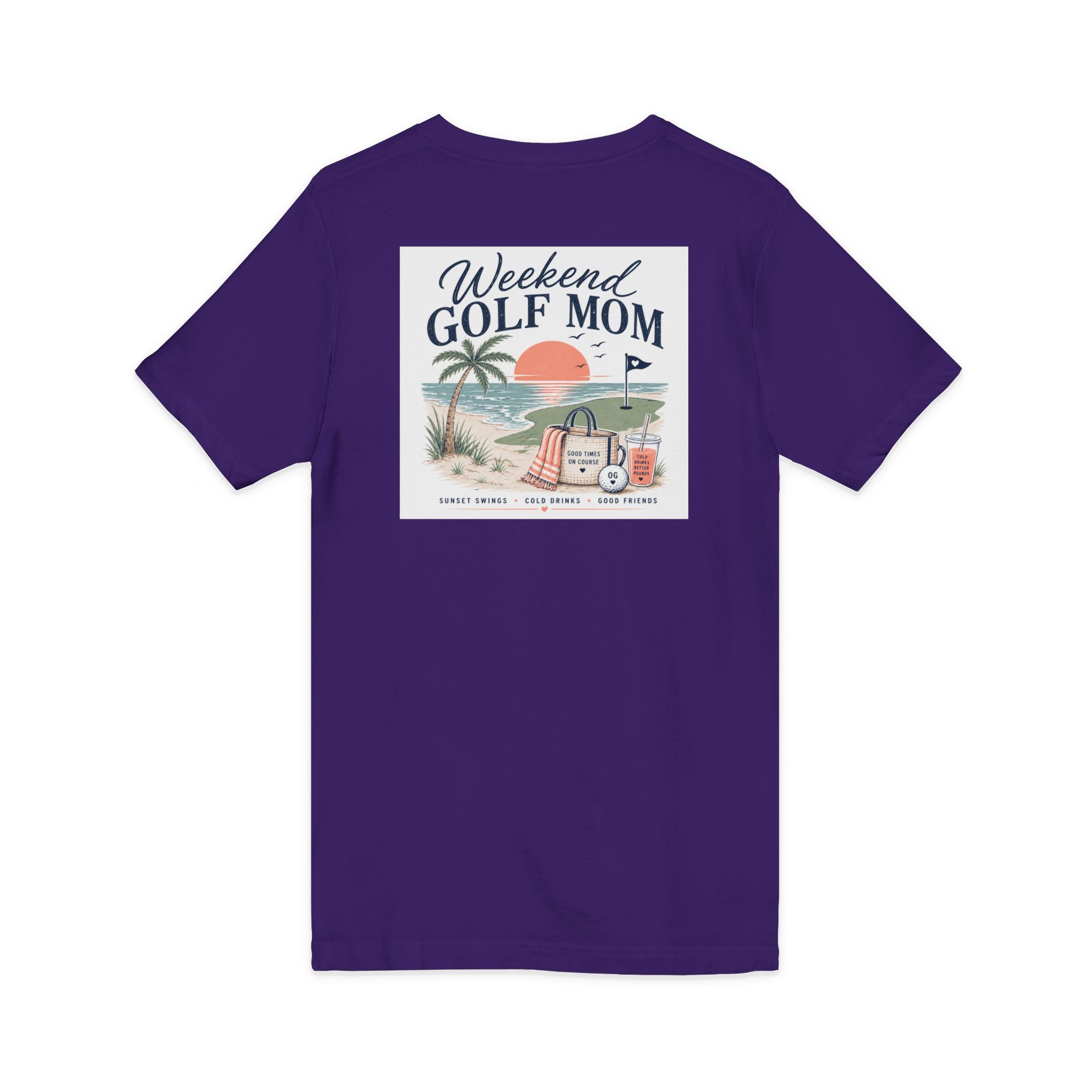 Weekend Golf Mom V-Neck Tee — Golfing Mom Graphic T-Shirt