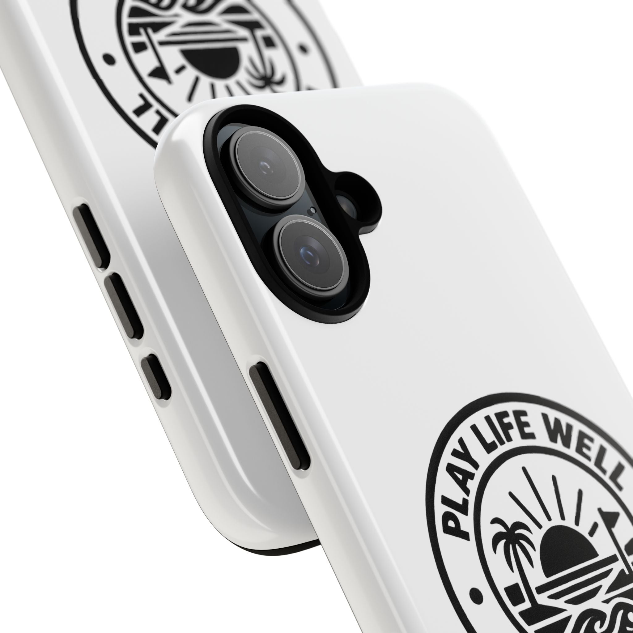 Phone Case — "Play Life Well, Do Good" Minimal Beach Badge