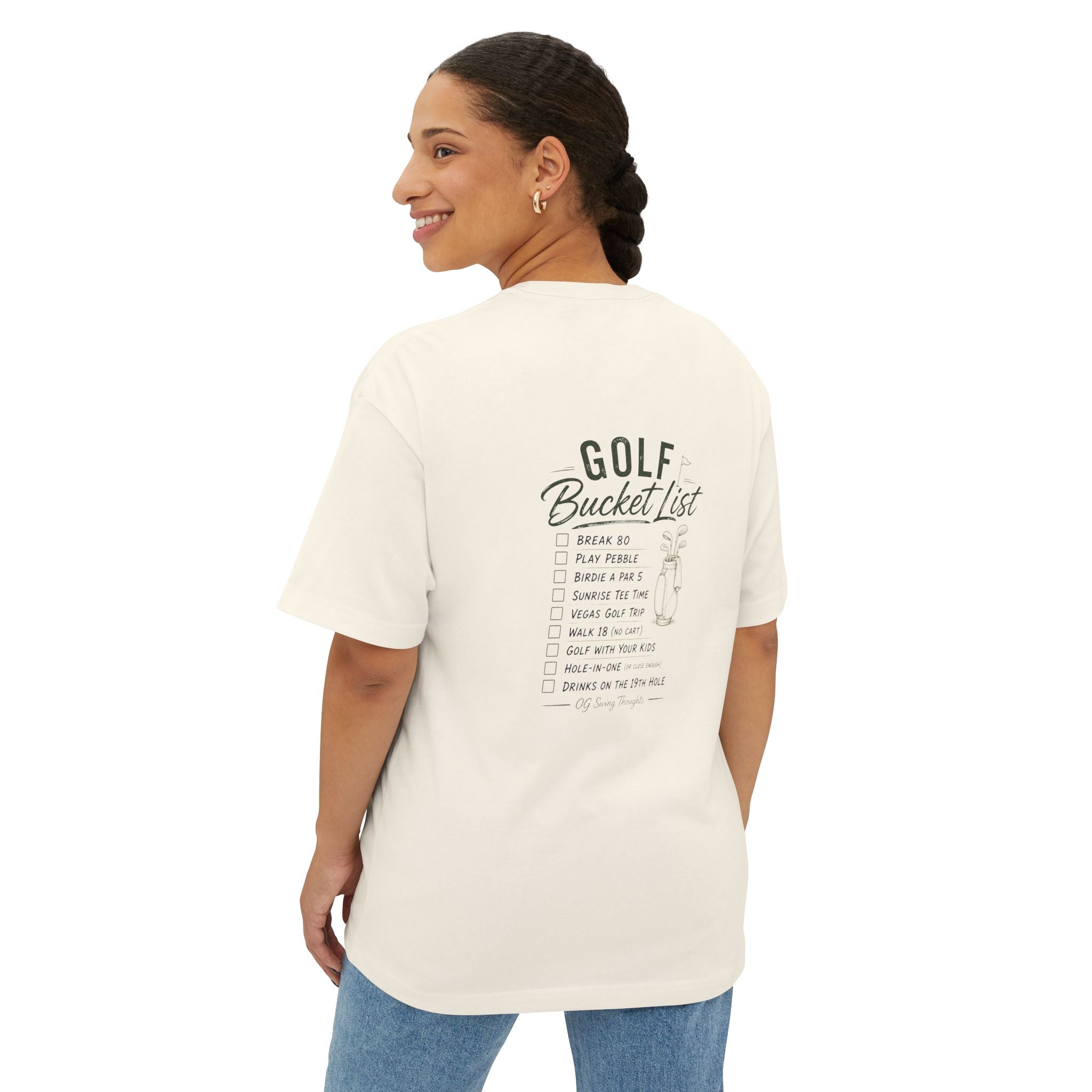 Golf Bucket List Tee — Casual Oversized Golf T‑Shirt