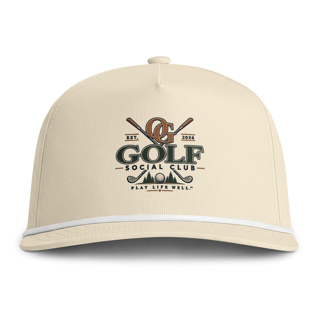 OG Golf Social Club Rope-Trim Cap — Vintage Sunwashed Golf Hat