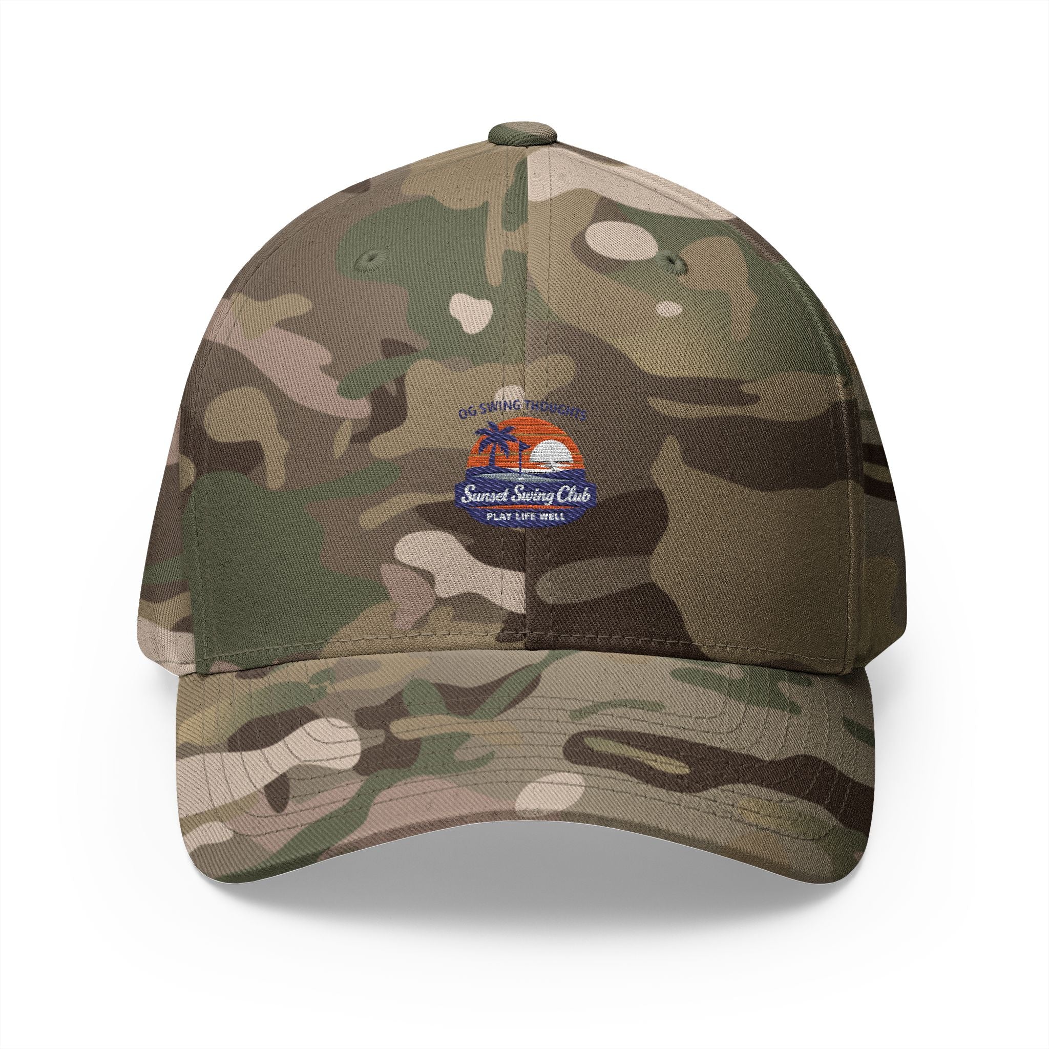 Embroidered Sunset Swing Club — Flex Fit Hat