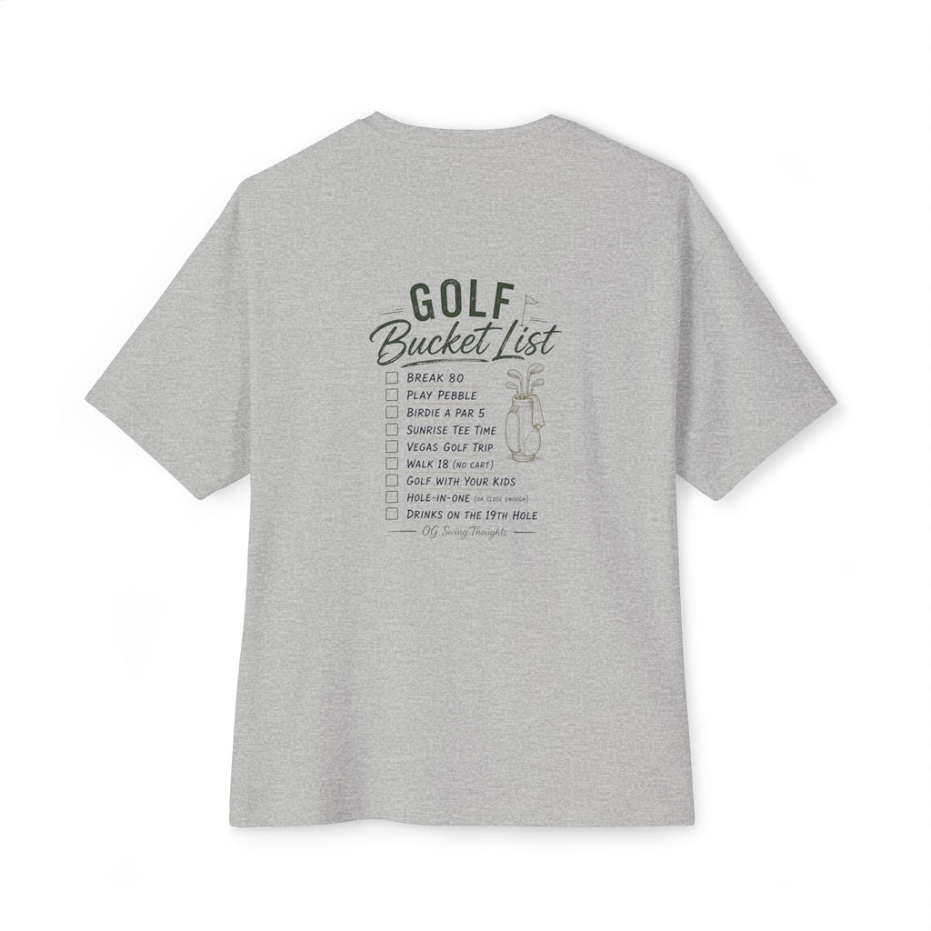 Golf Bucket List Tee — Casual Oversized Golf T‑Shirt