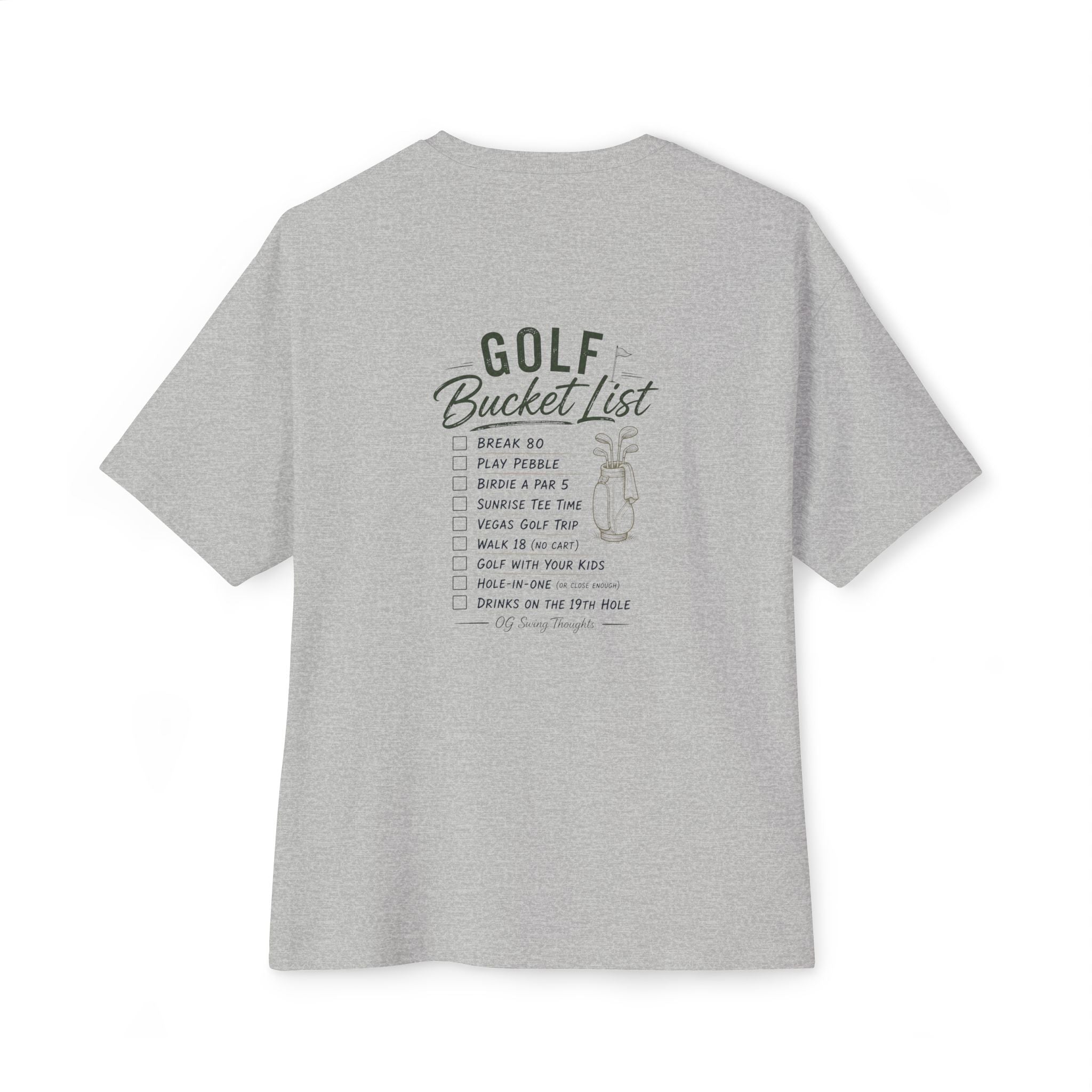 Golf Bucket List Tee — Casual Oversized Golf T‑Shirt