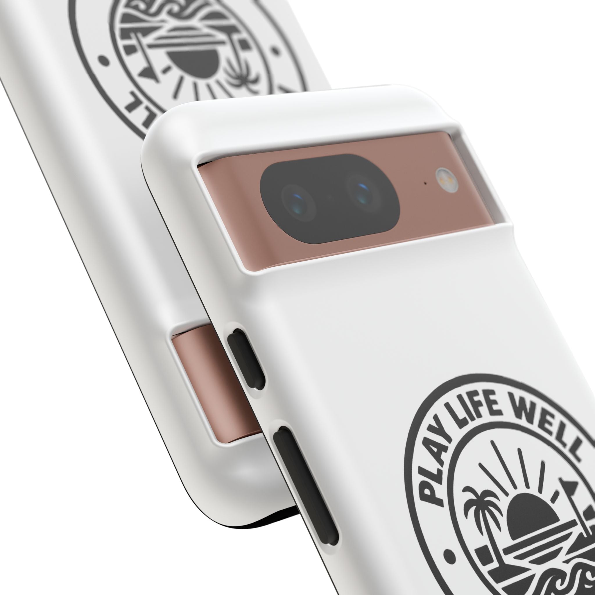 Phone Case — "Play Life Well, Do Good" Minimal Beach Badge