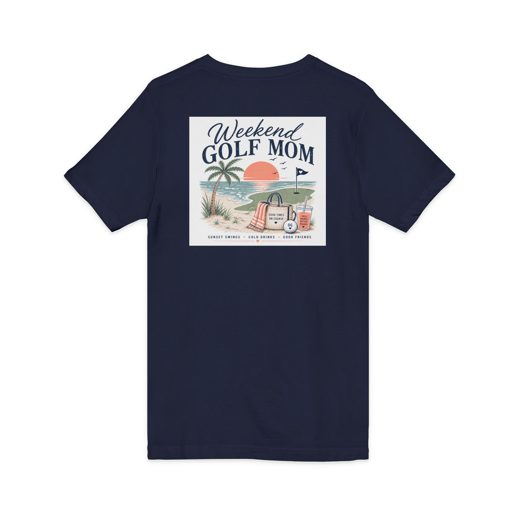 Weekend Golf Mom V-Neck Tee — Golfing Mom Graphic T-Shirt
