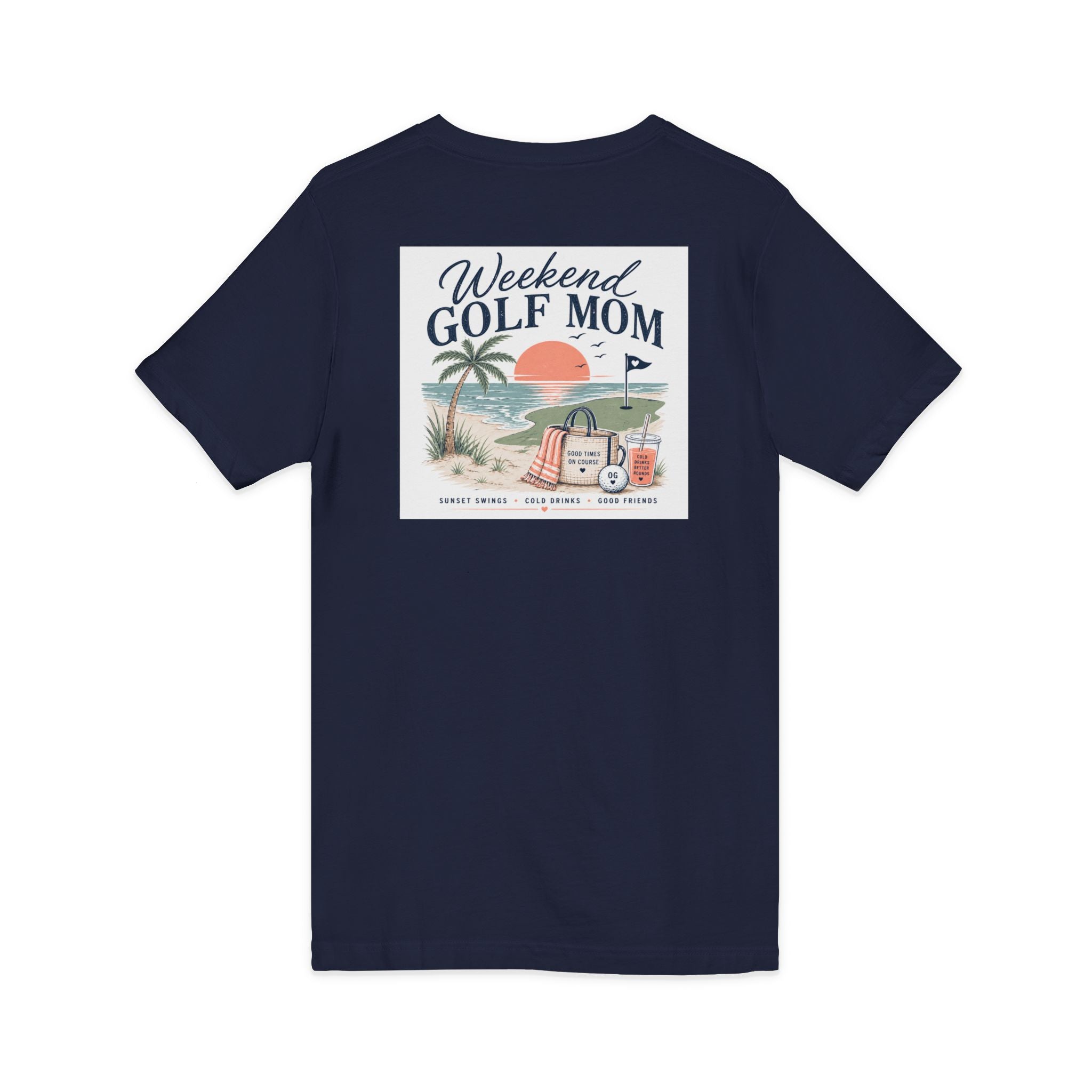 Weekend Golf Mom V-Neck Tee — Golfing Mom Graphic T-Shirt