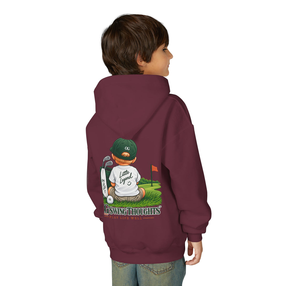 "Little Legend" Youth Golf Hoodie — "OG Swing Thoughts" Kids Golf Pullover