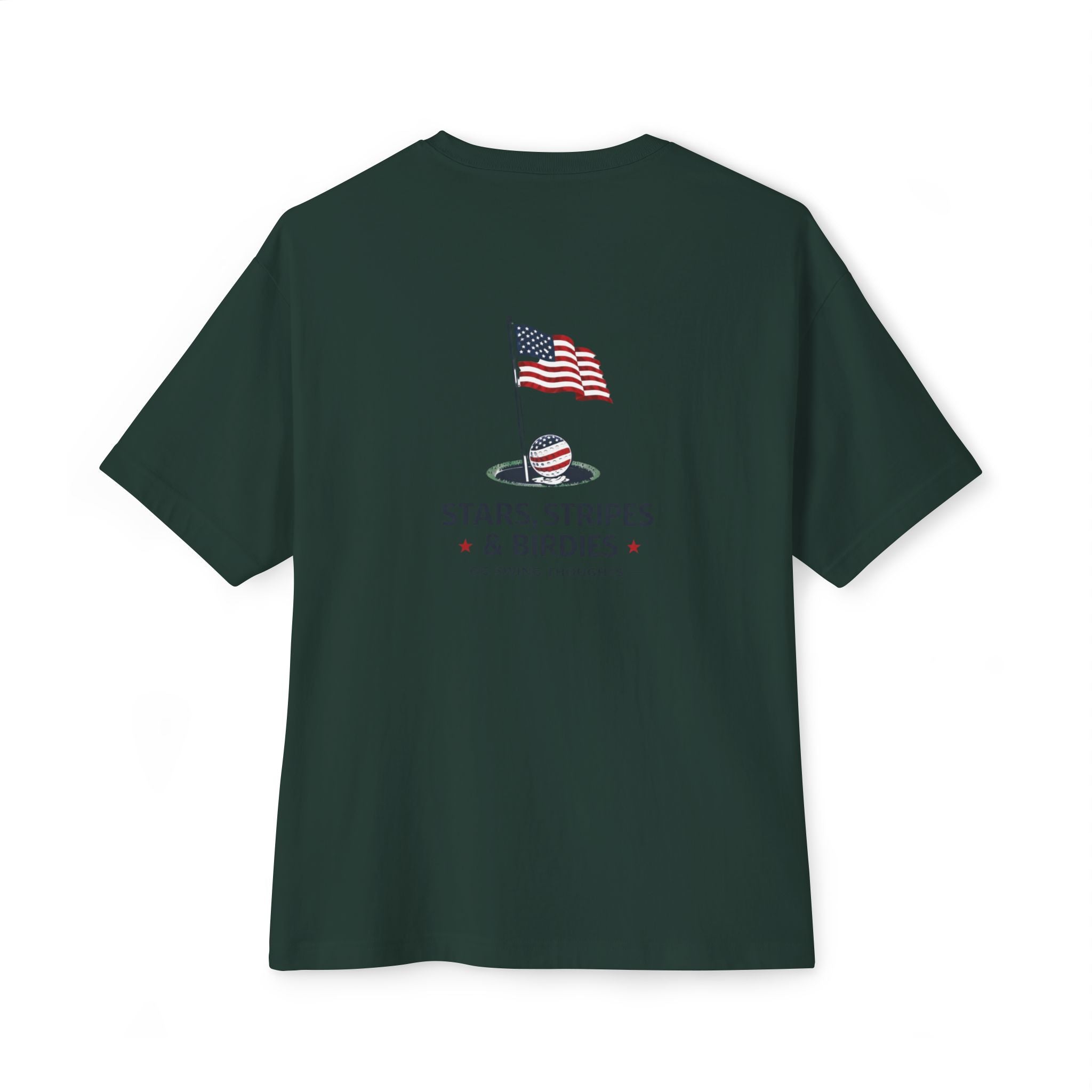 Patriotic Stars & Stripes Tee — American Flag & Golf Ball Graphic
