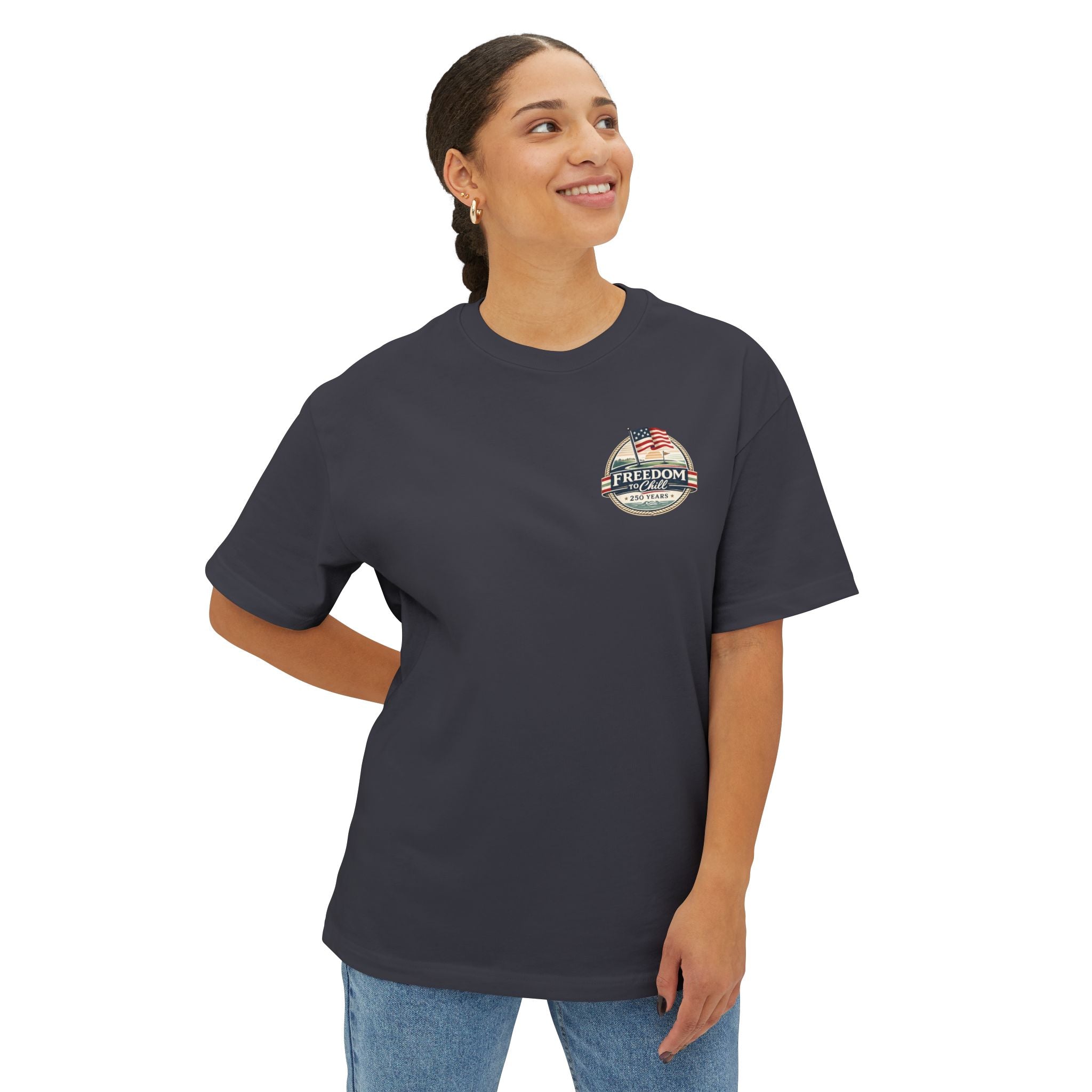 Freedom to Chill Tee — Vintage Beach Flag Graphic T-Shirt