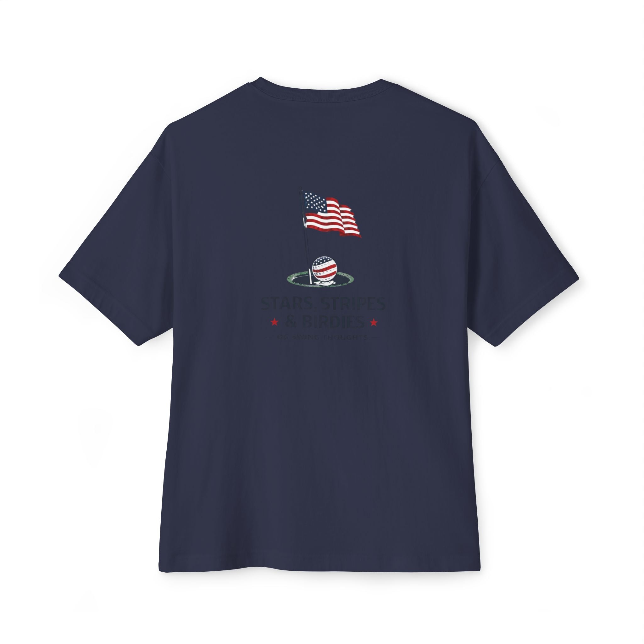 Patriotic Stars & Stripes Tee — American Flag & Golf Ball Graphic