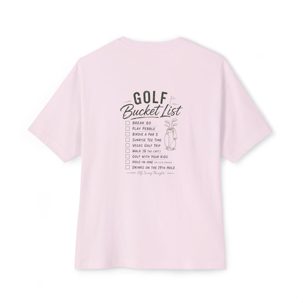 Golf Bucket List Tee — Casual Oversized Golf T‑Shirt