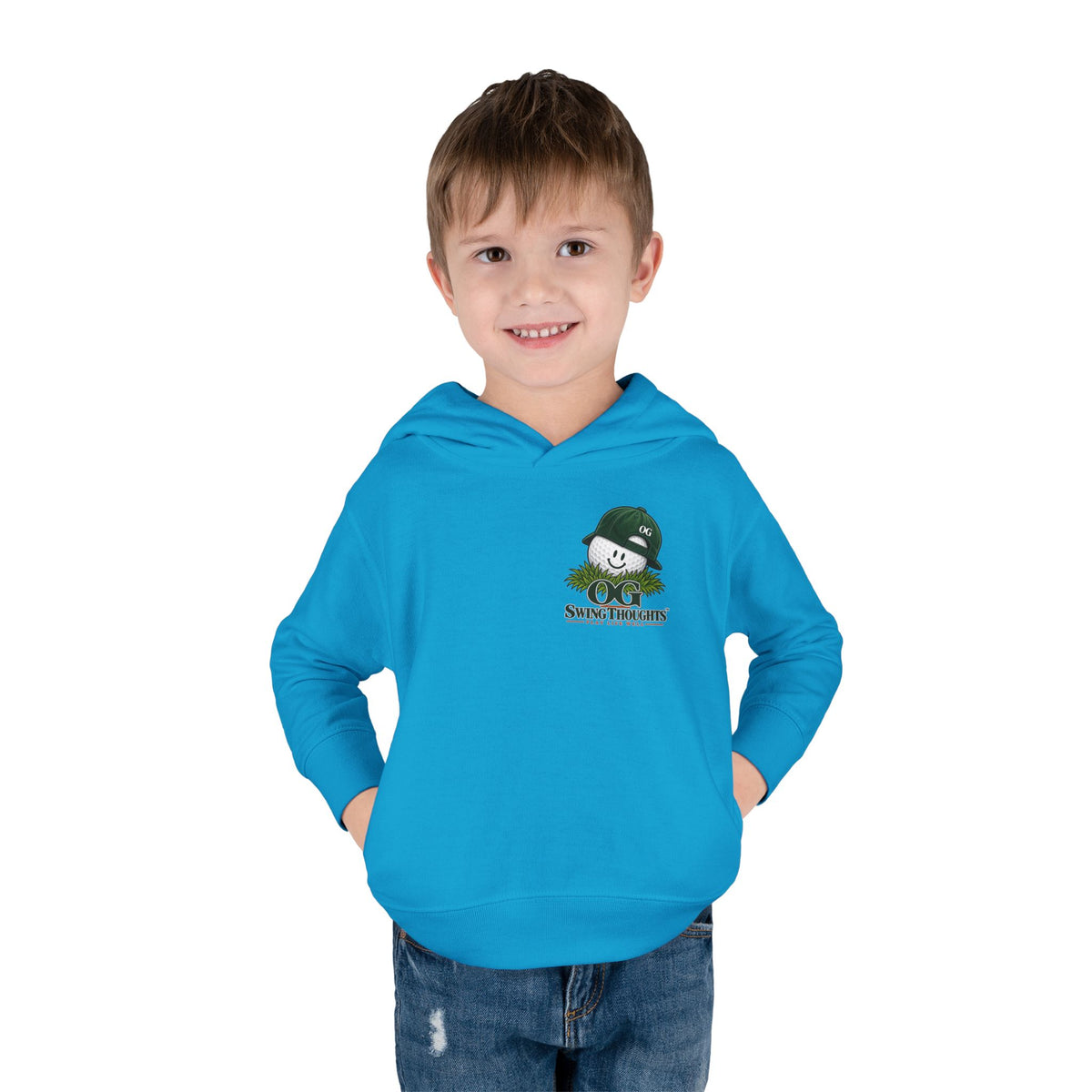 "Little Legend" Toddler Hoodie - 'OG Swing Thoughts' Cute Golf Kid Pullover Fleece