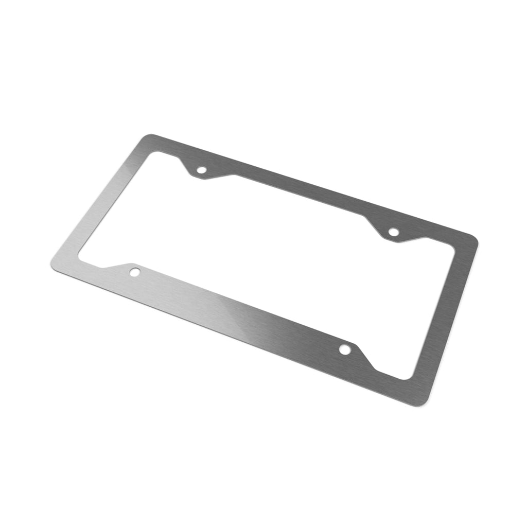 Metal License Plate Frame — "Play Life Well" Stainless Steel Decorative Plate Frame