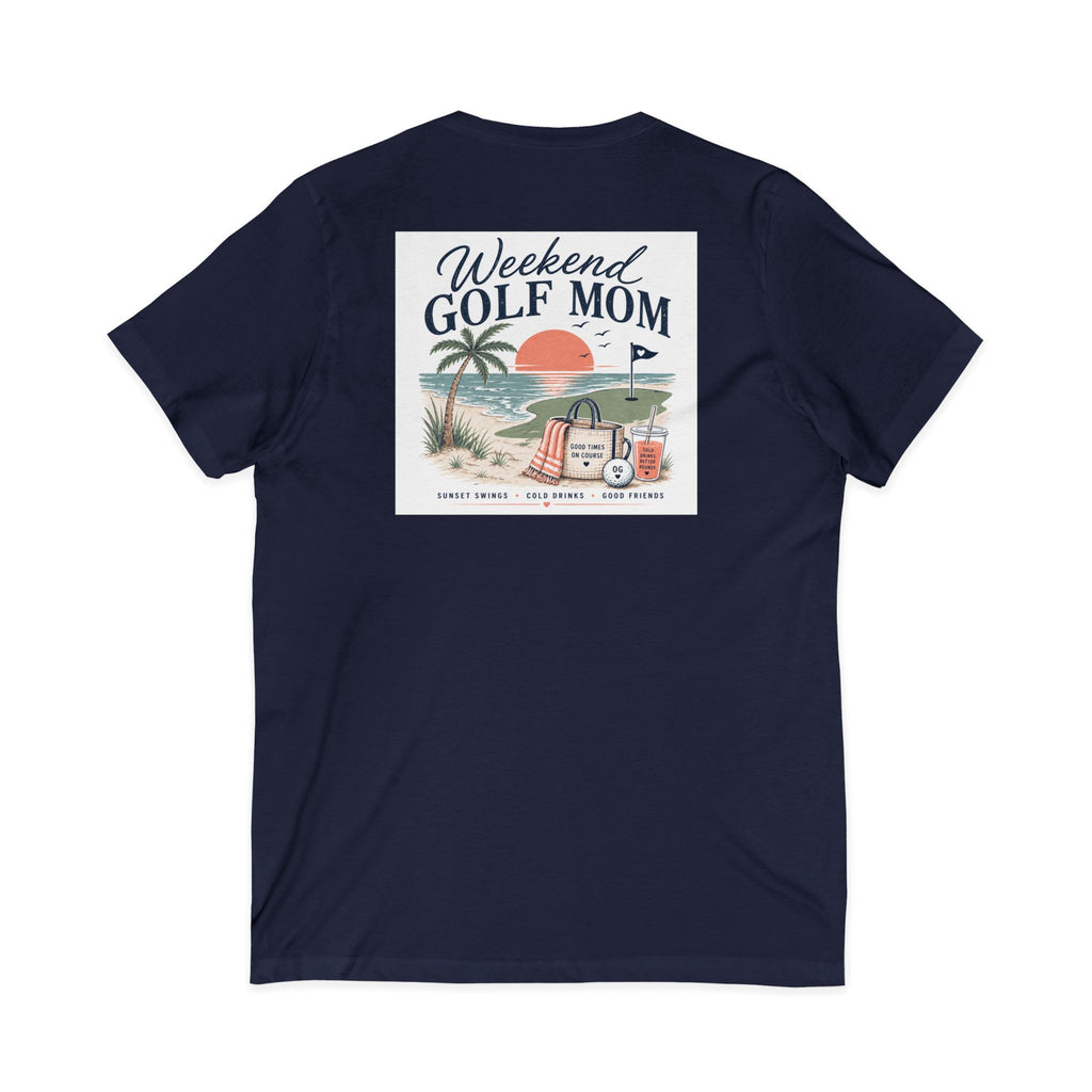 Weekend Golf Mom V-Neck Tee — Golfing Mom Graphic T-Shirt