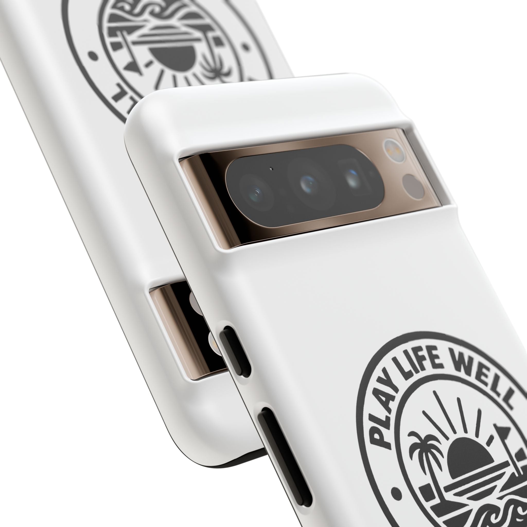Phone Case — "Play Life Well, Do Good" Minimal Beach Badge