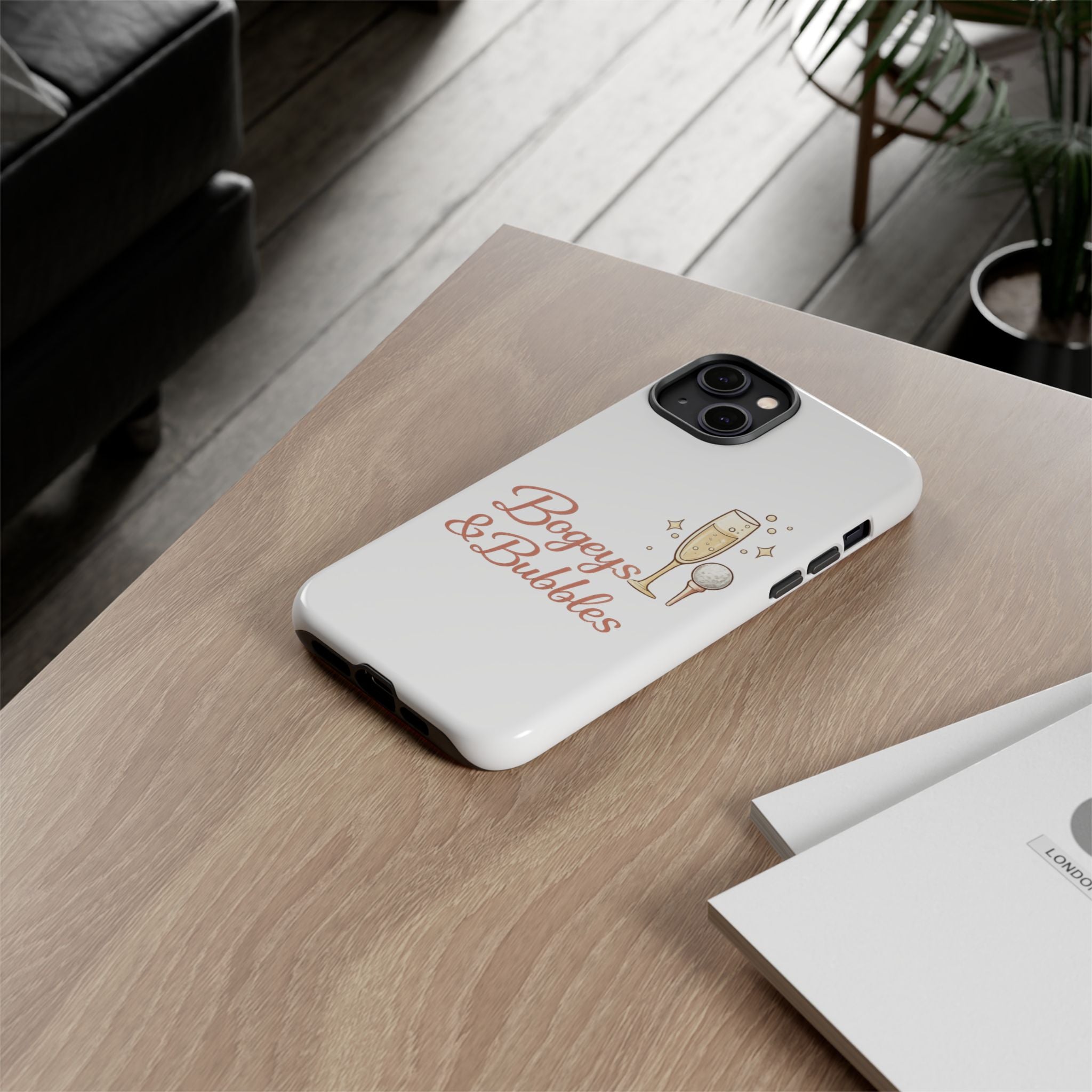 Phone Case — "Bogeys & Bubbles" Champagne Golf Design