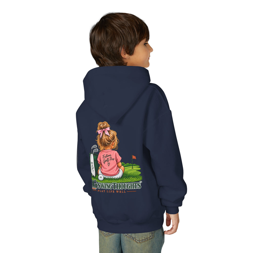 "Future Golf Pro" Youth Golf Hoodie — "OG Swing Thoughts" Cute Girl Golfer Graphic