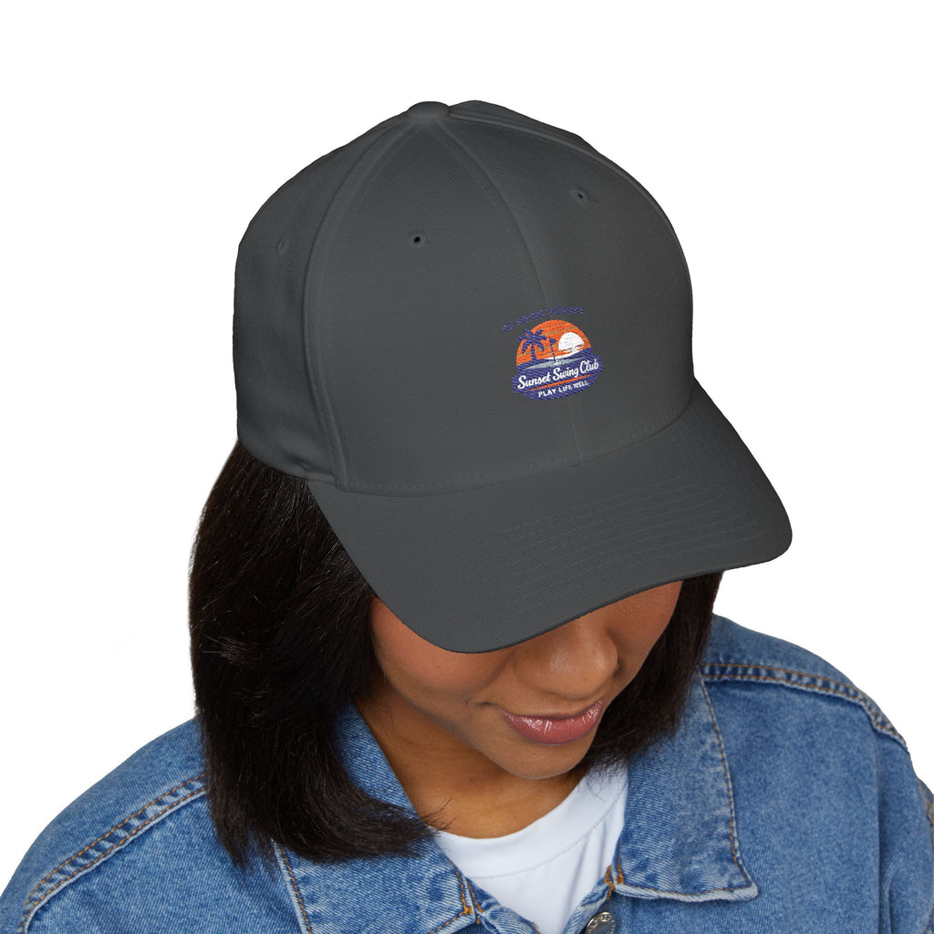 Embroidered Sunset Swing Club — Flex Fit Hat
