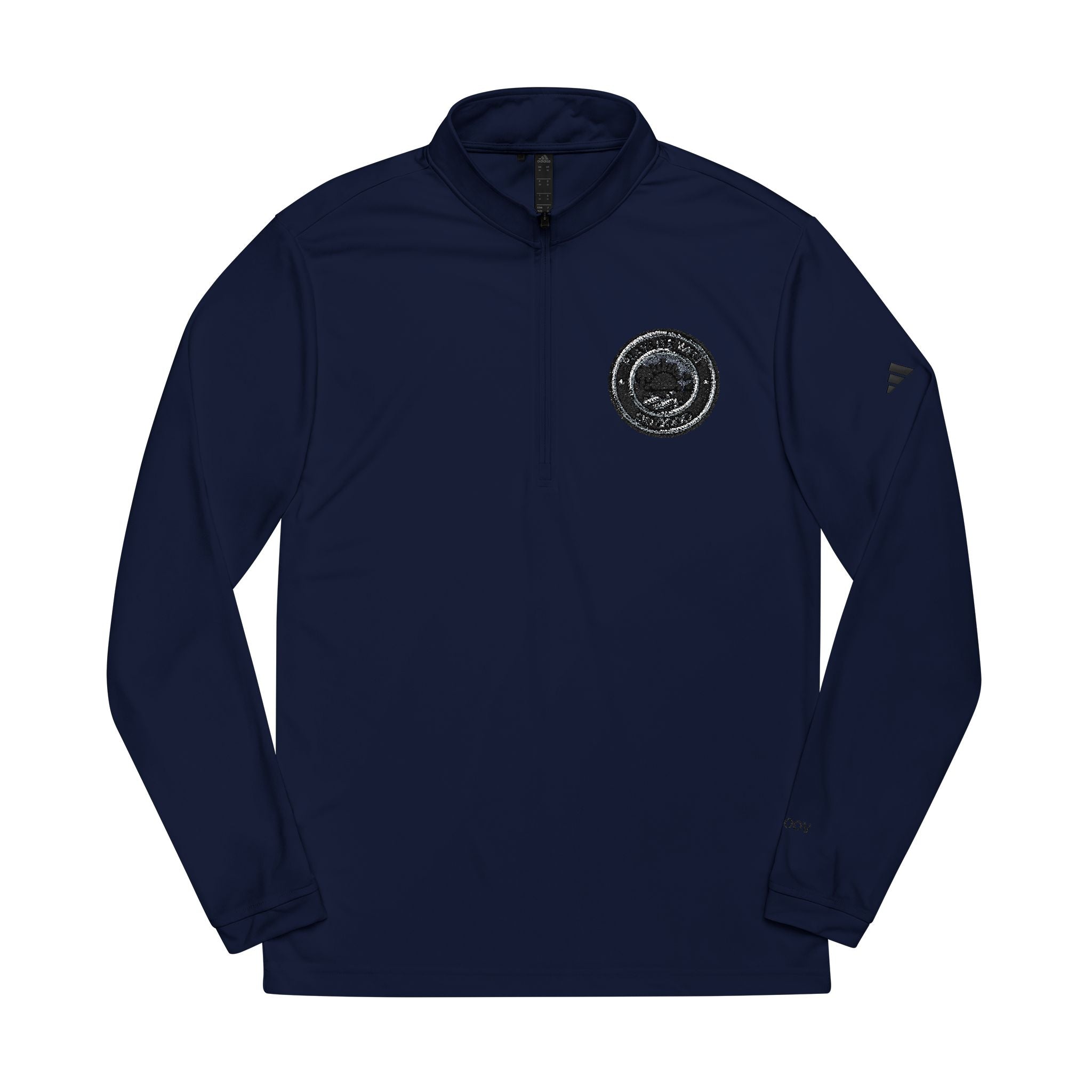adidas Embroidered Play Life Well Do Good Quarter-Zip Pullover — Performance Golf Top