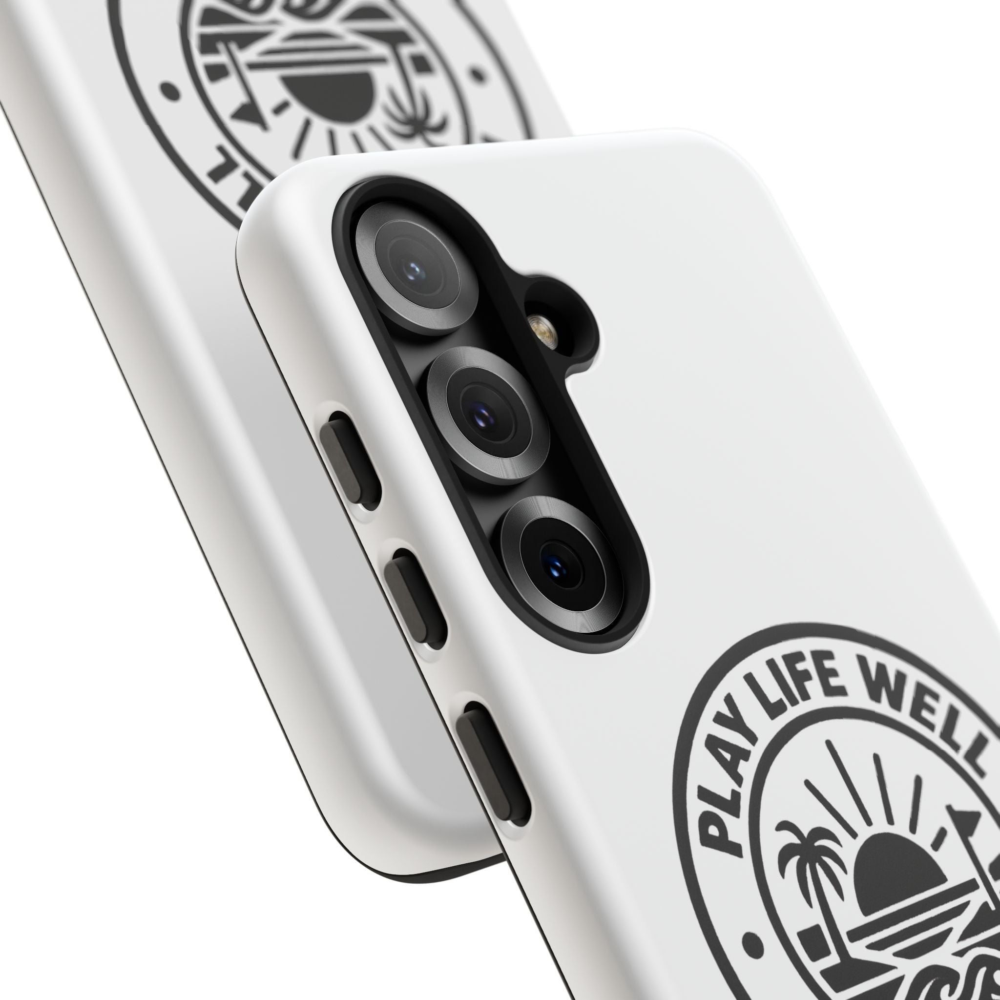 Phone Case — "Play Life Well, Do Good" Minimal Beach Badge