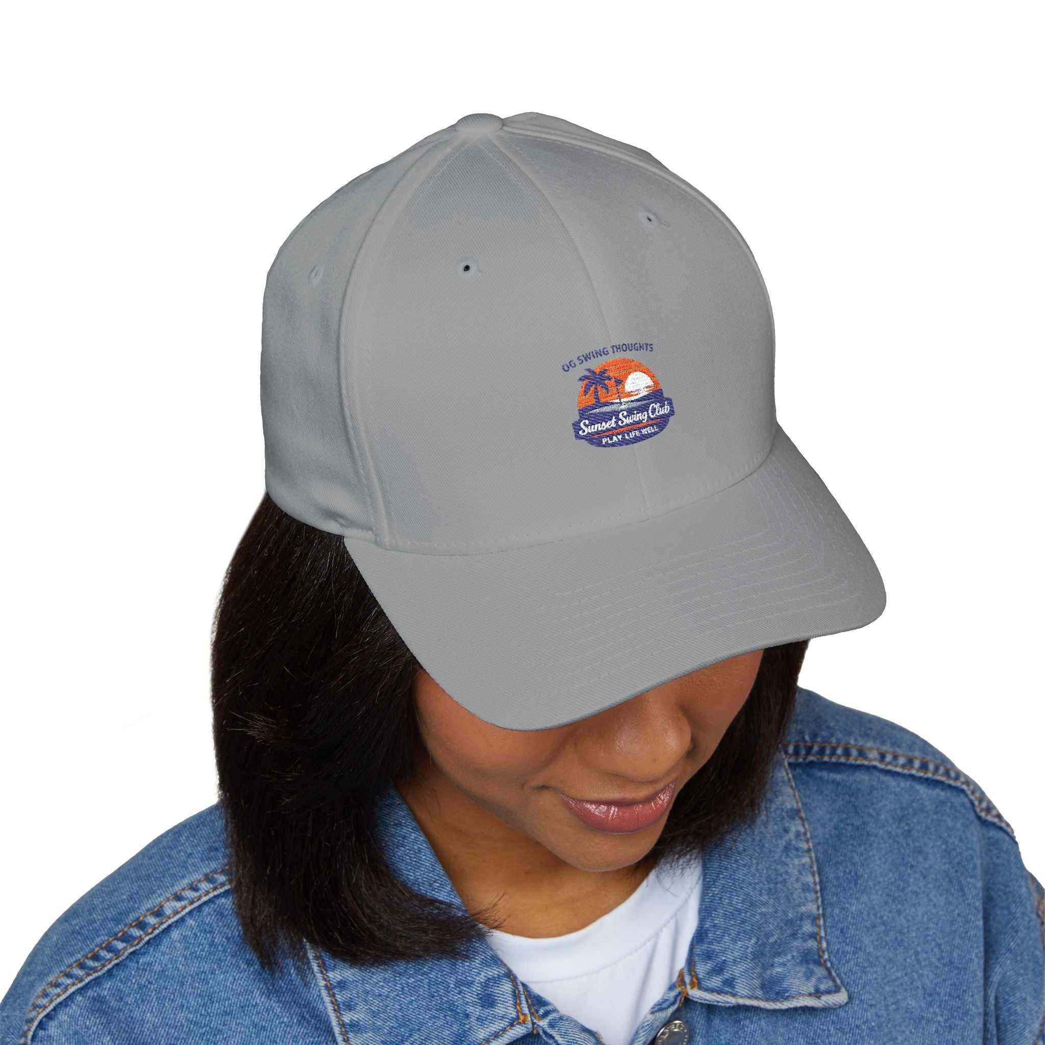 Embroidered Sunset Swing Club — Flex Fit Hat