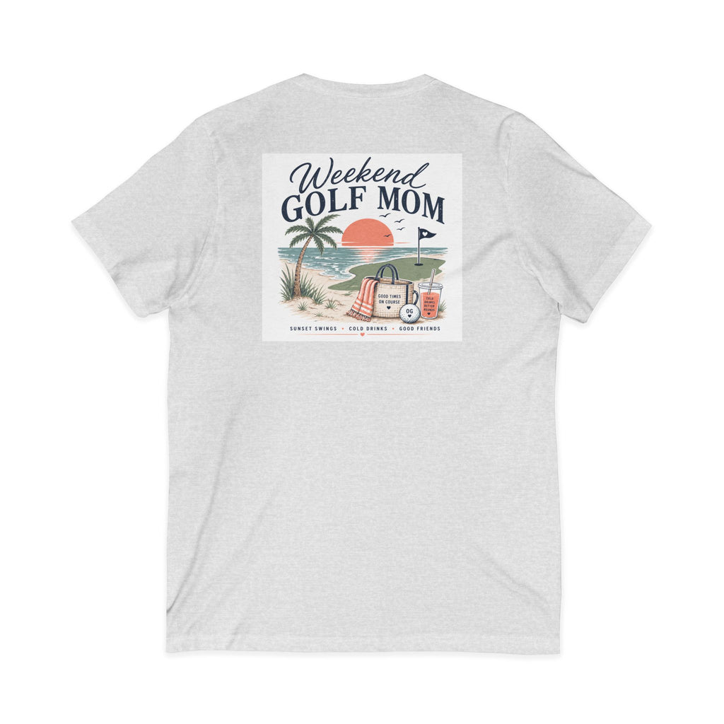 Weekend Golf Mom V-Neck Tee — Golfing Mom Graphic T-Shirt