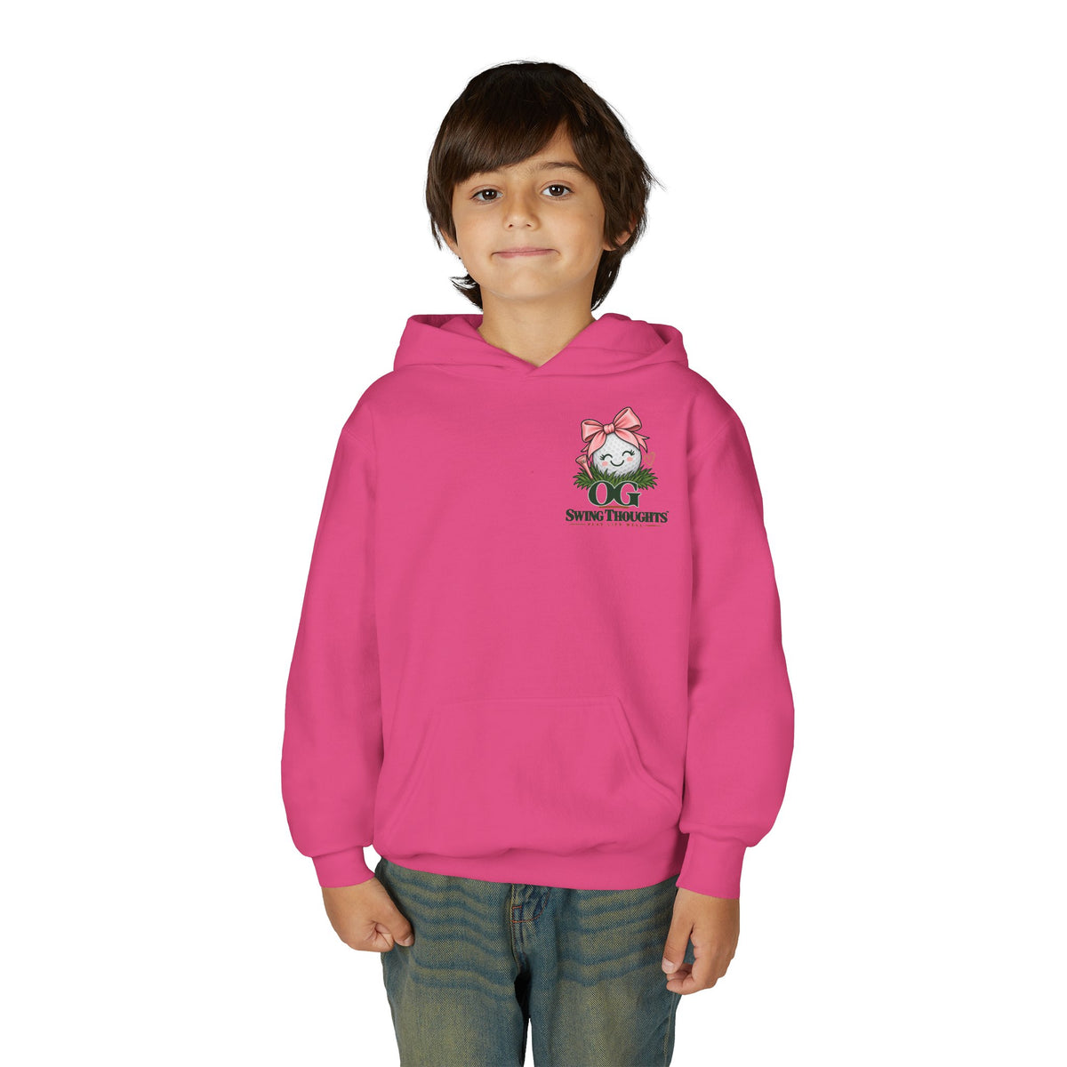 "Future Golf Pro" Youth Golf Hoodie — "OG Swing Thoughts" Cute Girl Golfer Graphic