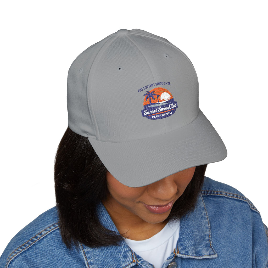 Embroidered Sunset Swing Club — Flex Fit Hat