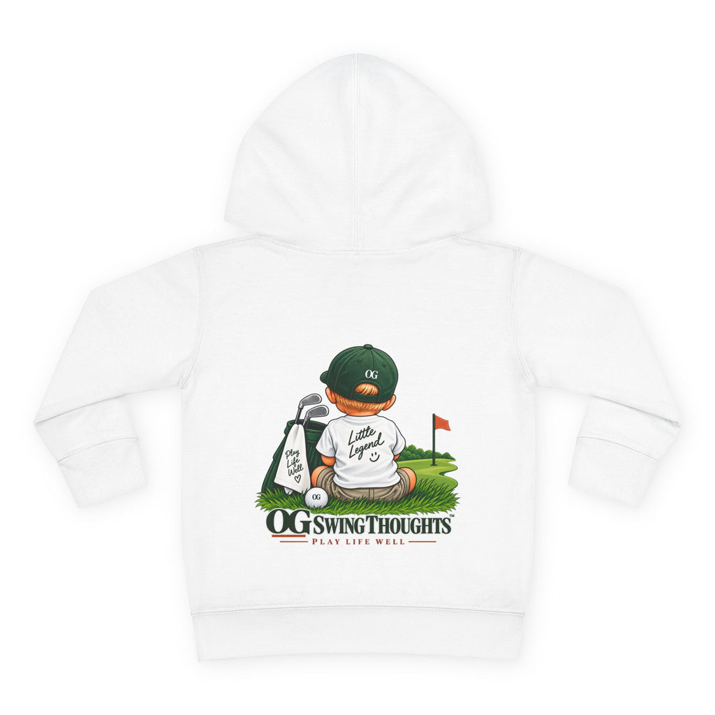 "Little Legend" Toddler Hoodie - 'OG Swing Thoughts' Cute Golf Kid Pullover Fleece