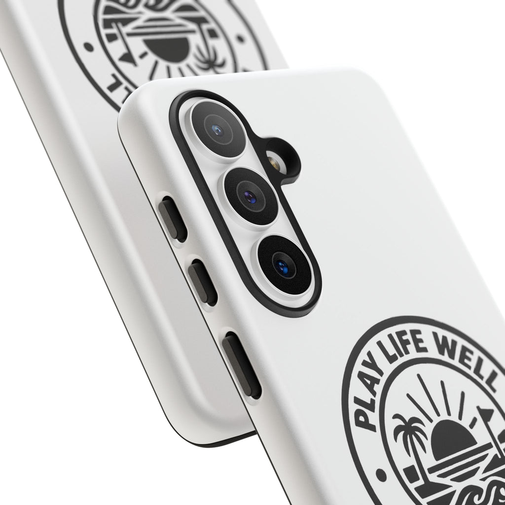Phone Case — "Play Life Well, Do Good" Minimal Beach Badge