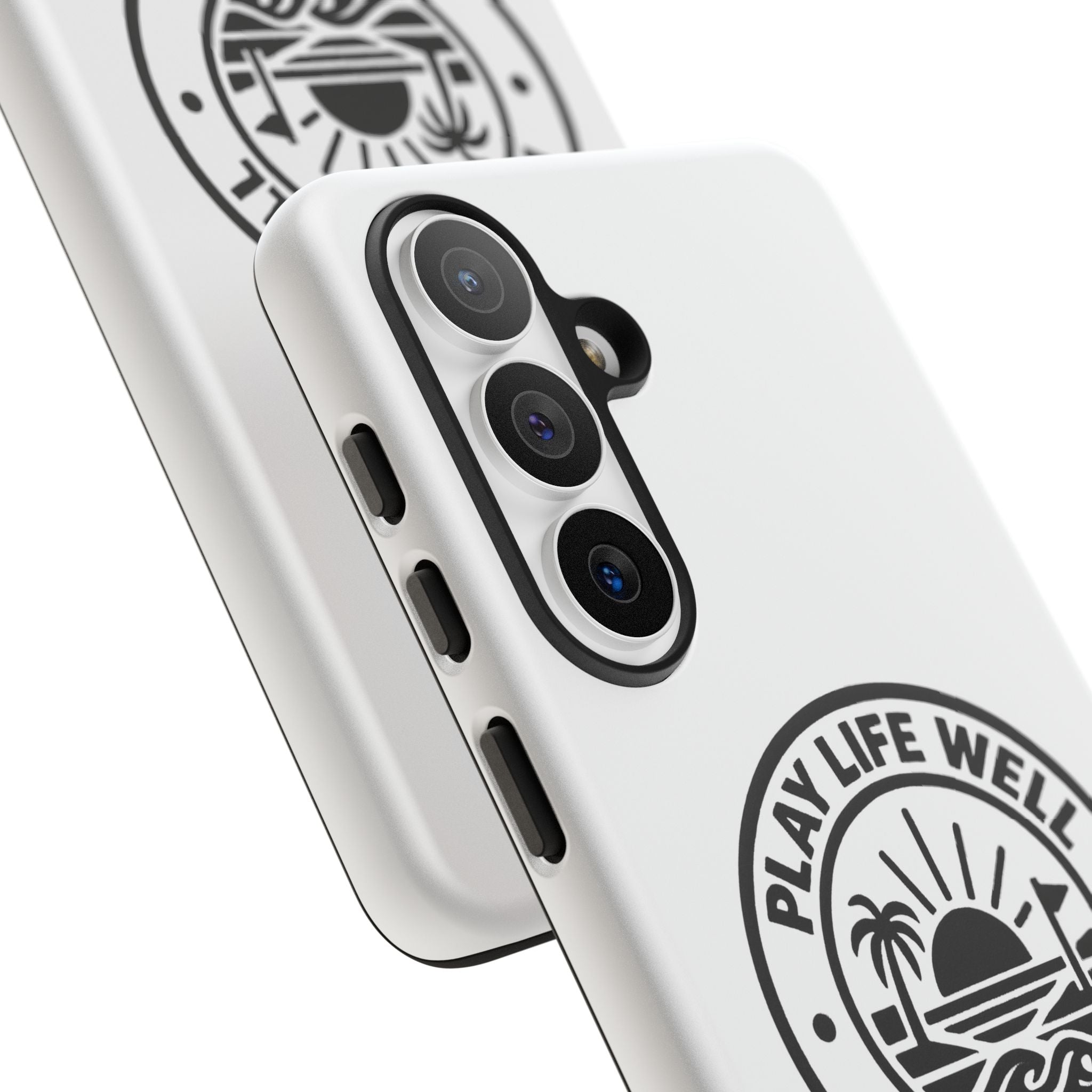 Phone Case — "Play Life Well, Do Good" Minimal Beach Badge