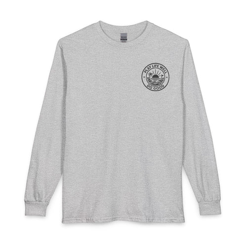 "Play Life Well" with Patriotic Eagle Vintage American Long Sleeve Crew