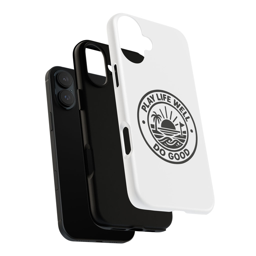 Phone Case — "Play Life Well, Do Good" Minimal Beach Badge