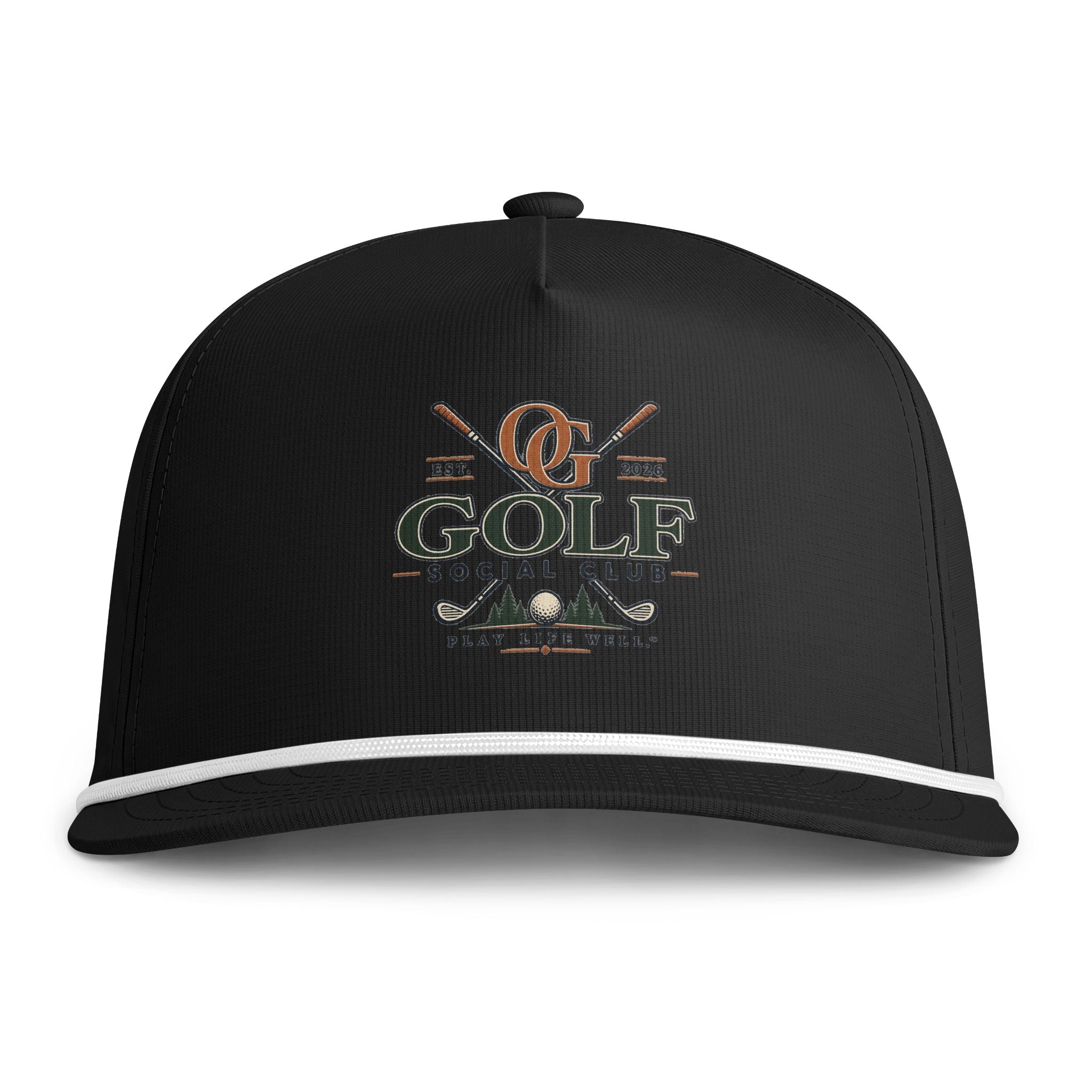 OG Golf Social Club Rope-Trim Cap — Vintage Sunwashed Golf Hat