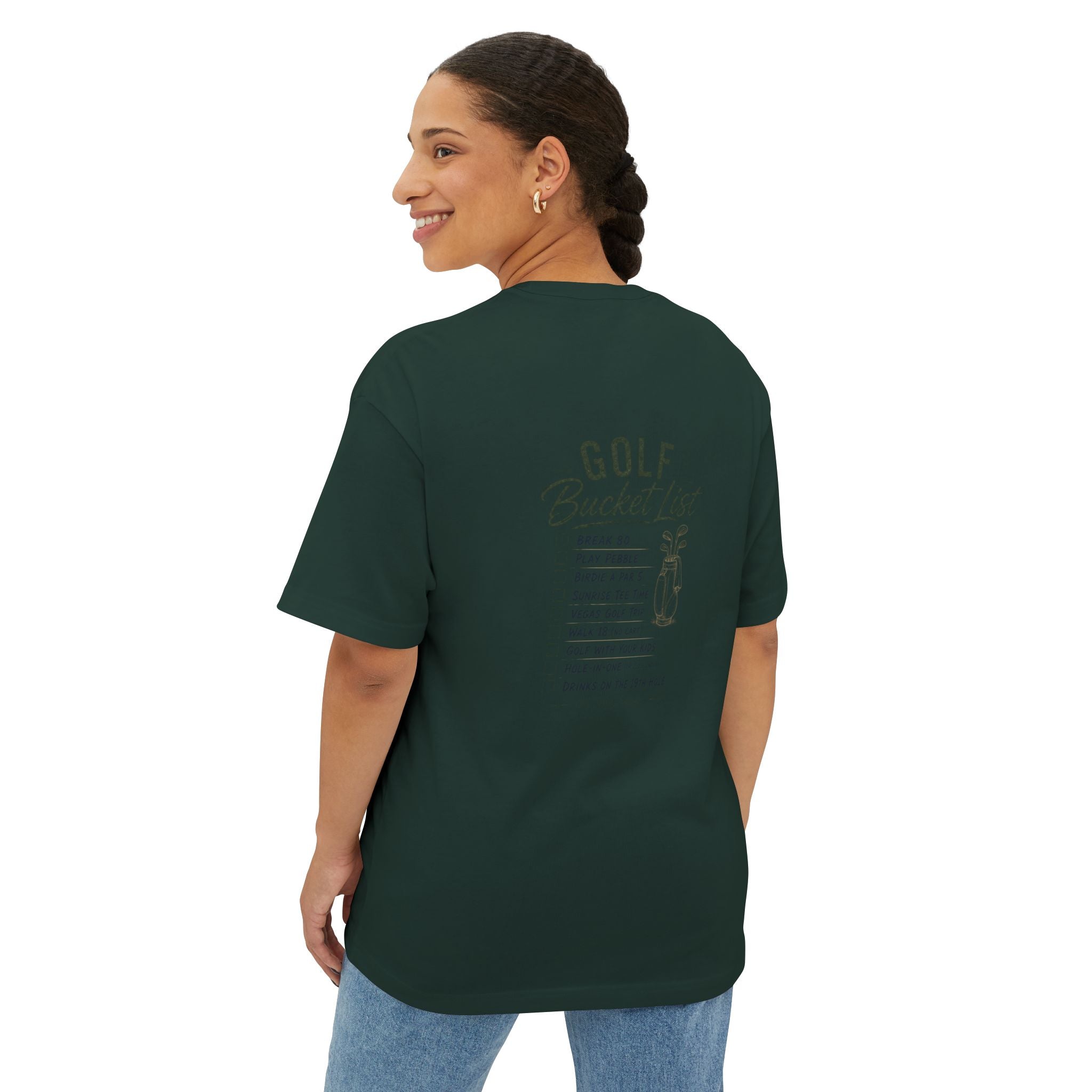 Golf Bucket List Tee — Casual Oversized Golf T‑Shirt