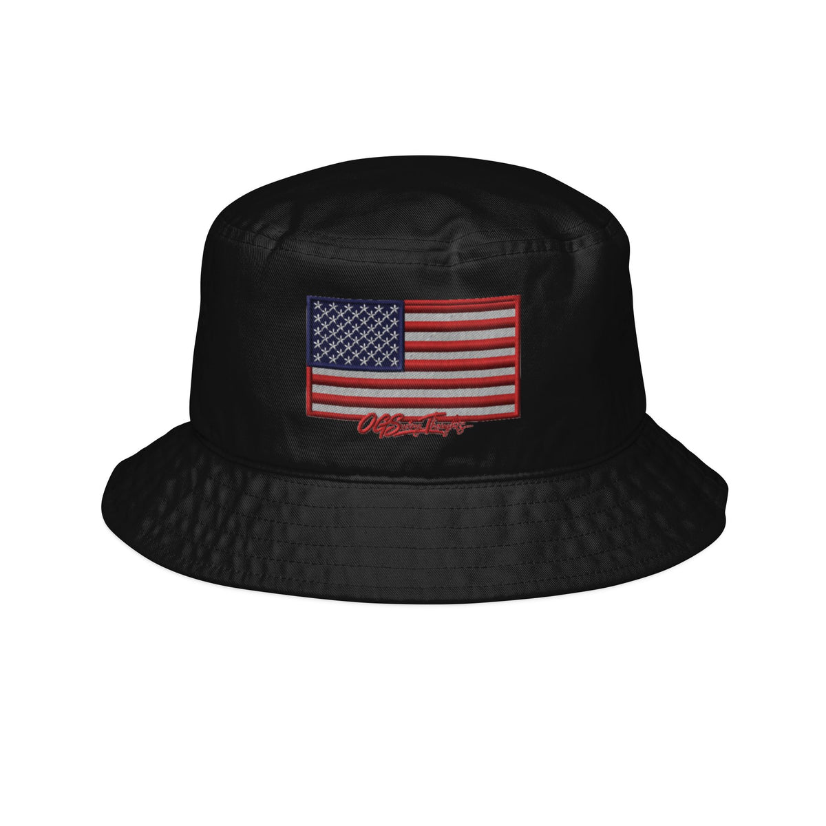 OG Swing Thoughts American Flag Bucket Hat — Vintage USA Embroidered Patriotic Hat