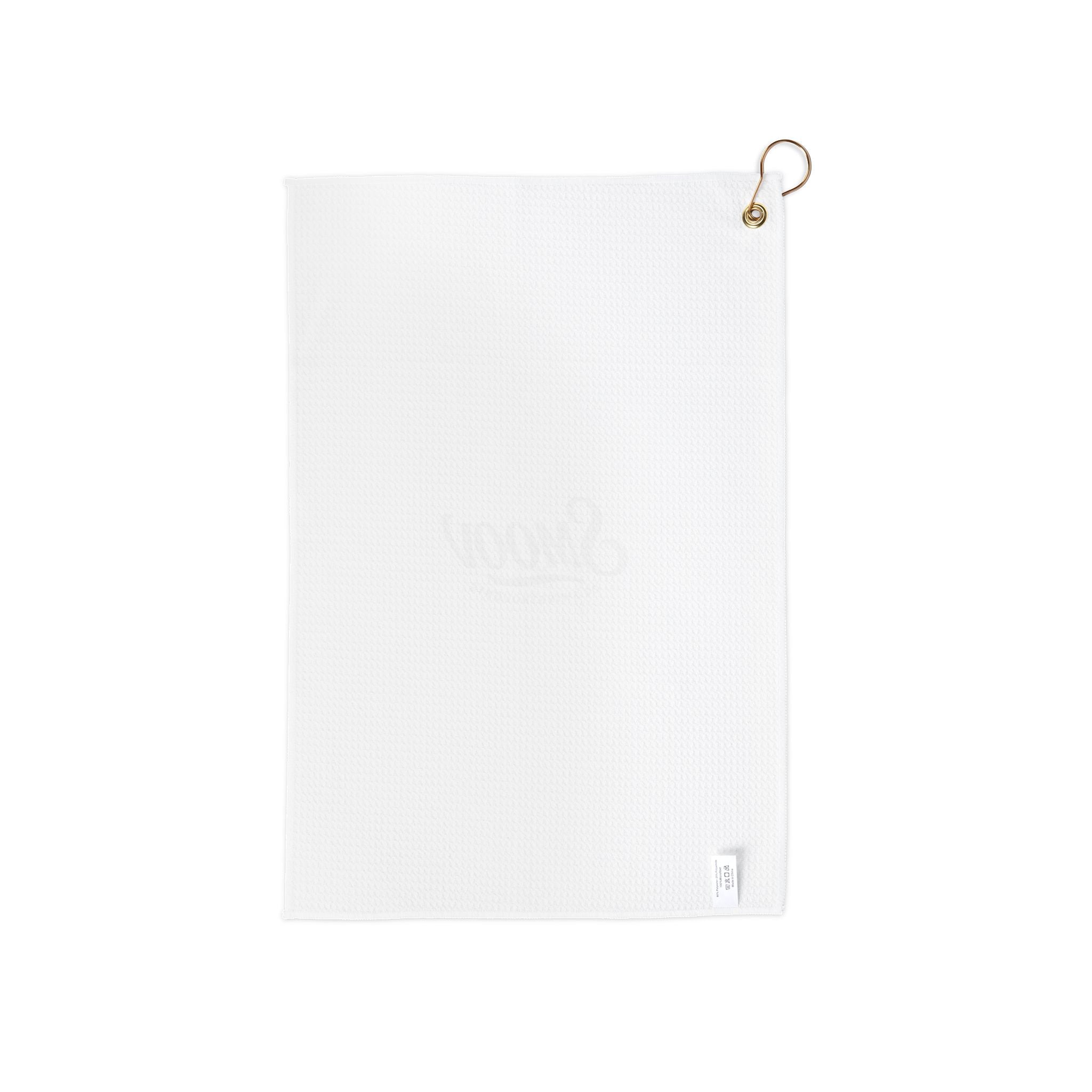 SMOOV Logo Golf Towel — Lightweight White Golf Accessory with Ring
