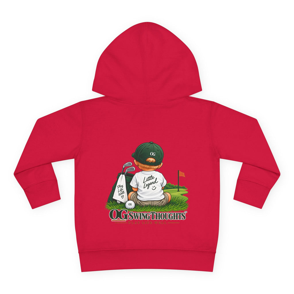 "Little Legend" Toddler Hoodie - 'OG Swing Thoughts' Cute Golf Kid Pullover Fleece