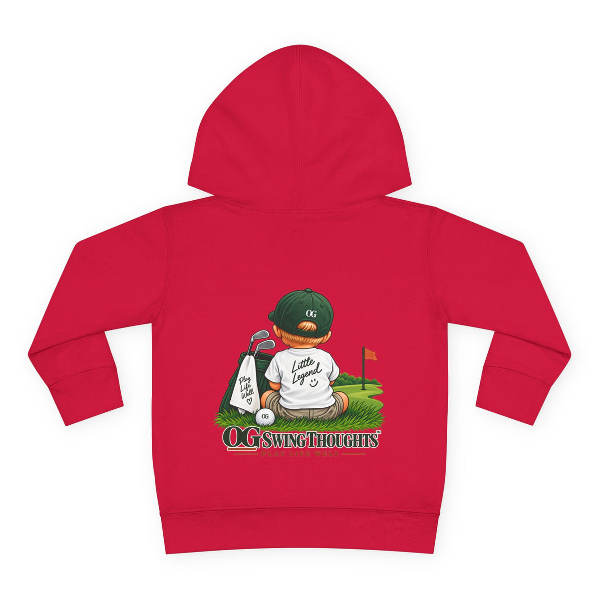 "Little Legend" Toddler Hoodie - 'OG Swing Thoughts' Cute Golf Kid Pullover Fleece