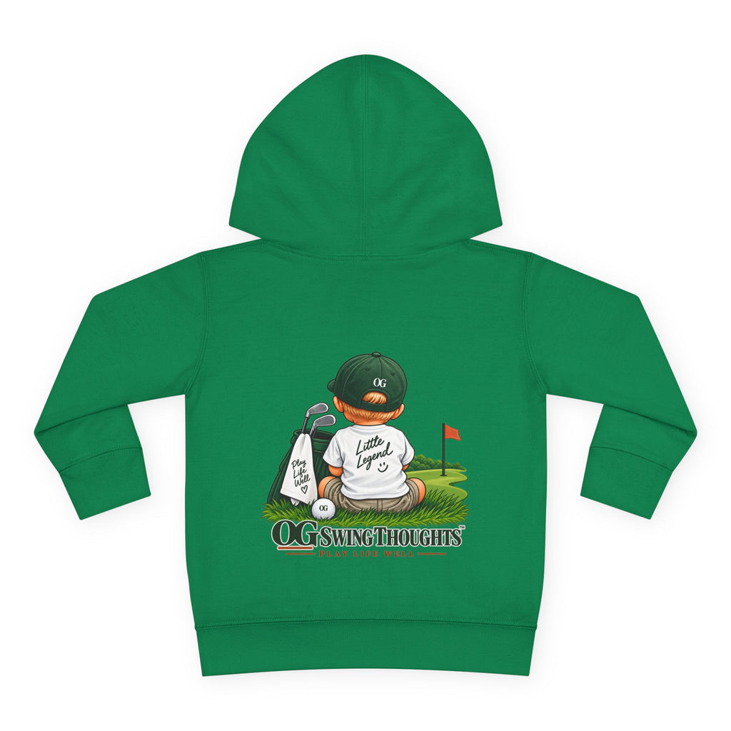 "Little Legend" Toddler Hoodie - 'OG Swing Thoughts' Cute Golf Kid Pullover Fleece