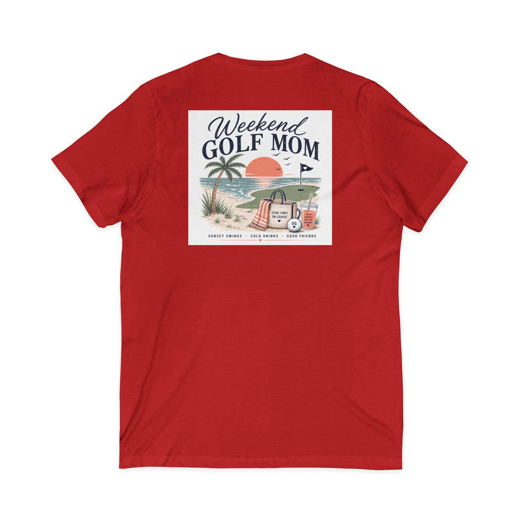 Weekend Golf Mom V-Neck Tee — Golfing Mom Graphic T-Shirt