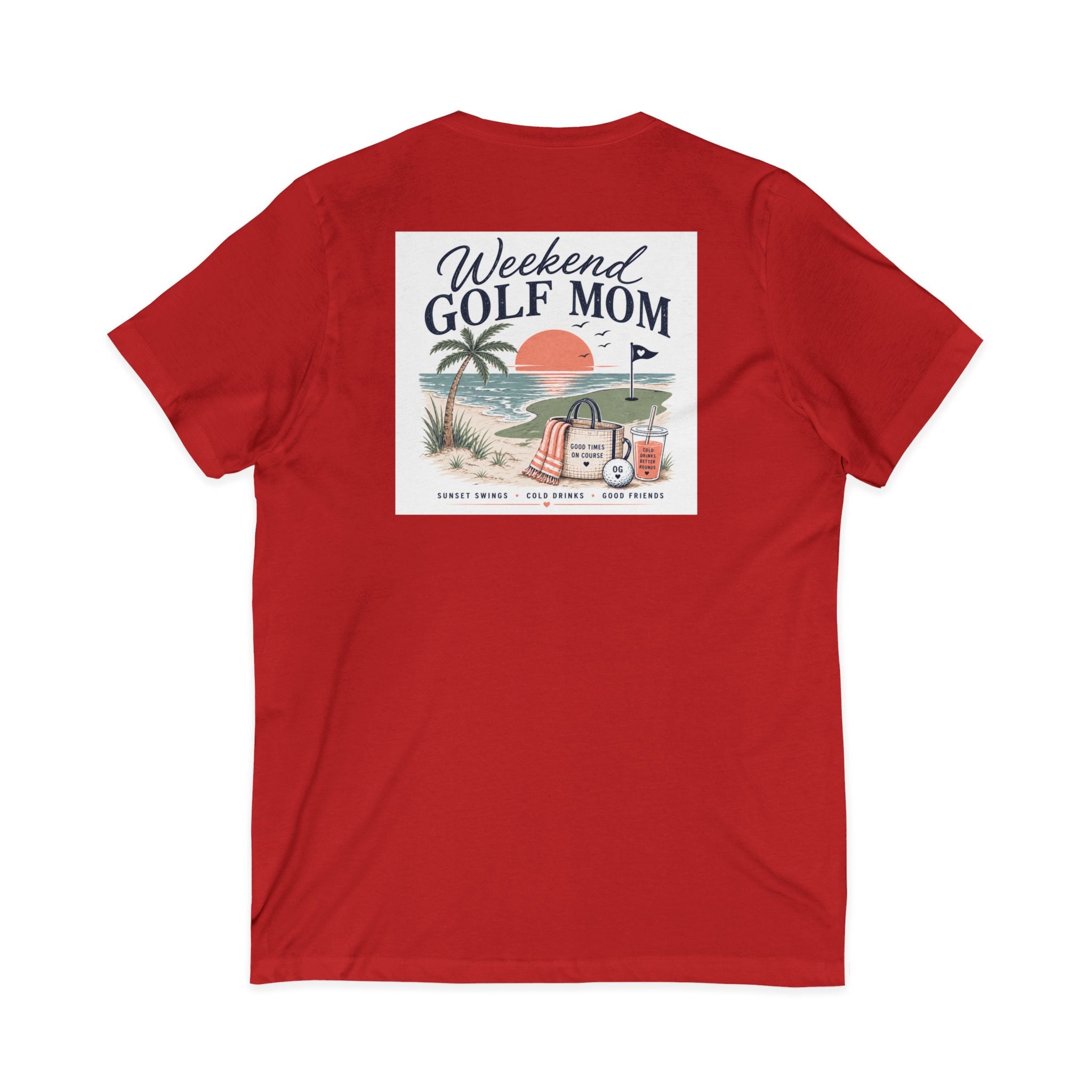 Weekend Golf Mom V-Neck Tee — Golfing Mom Graphic T-Shirt