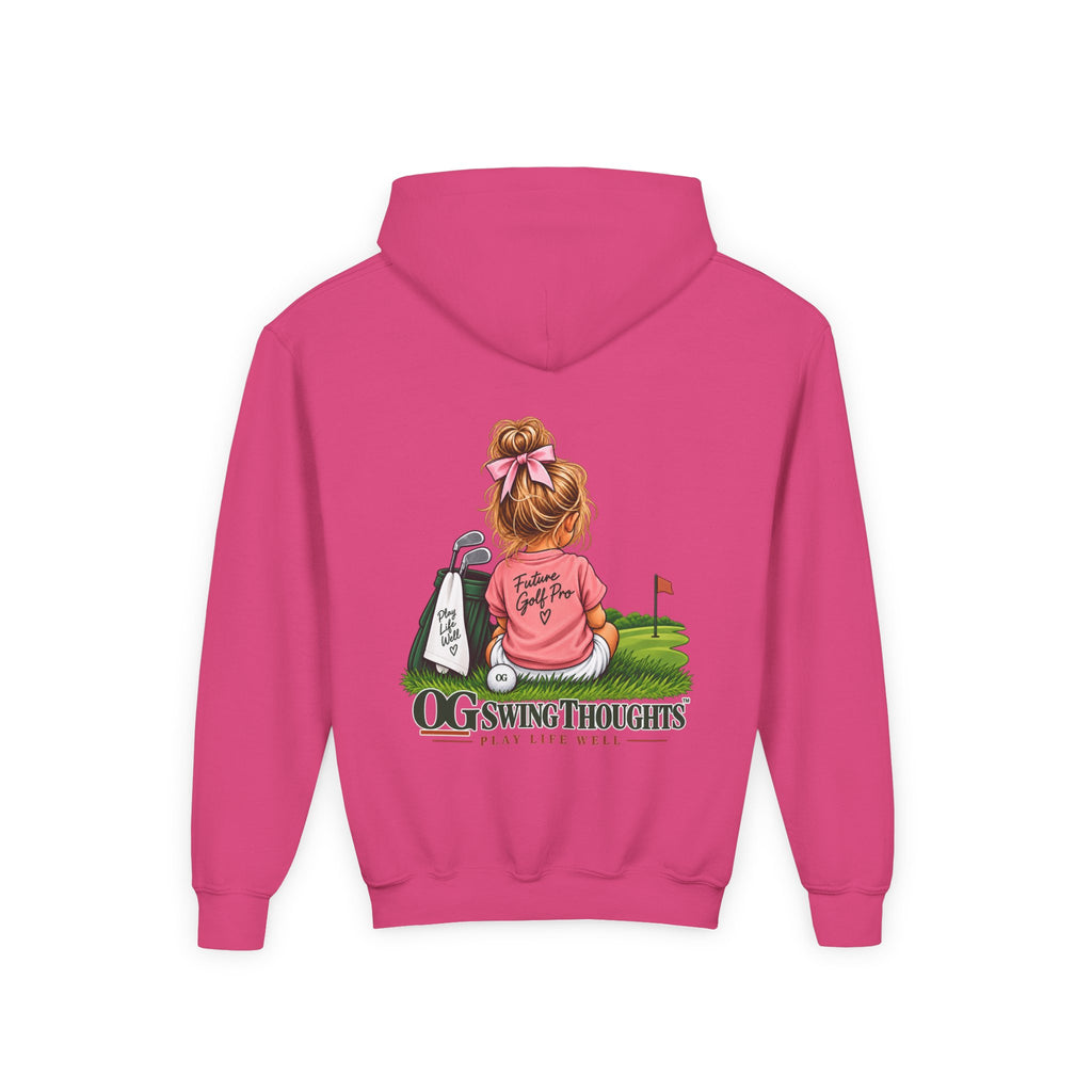"Future Golf Pro" Youth Golf Hoodie — "OG Swing Thoughts" Cute Girl Golfer Graphic